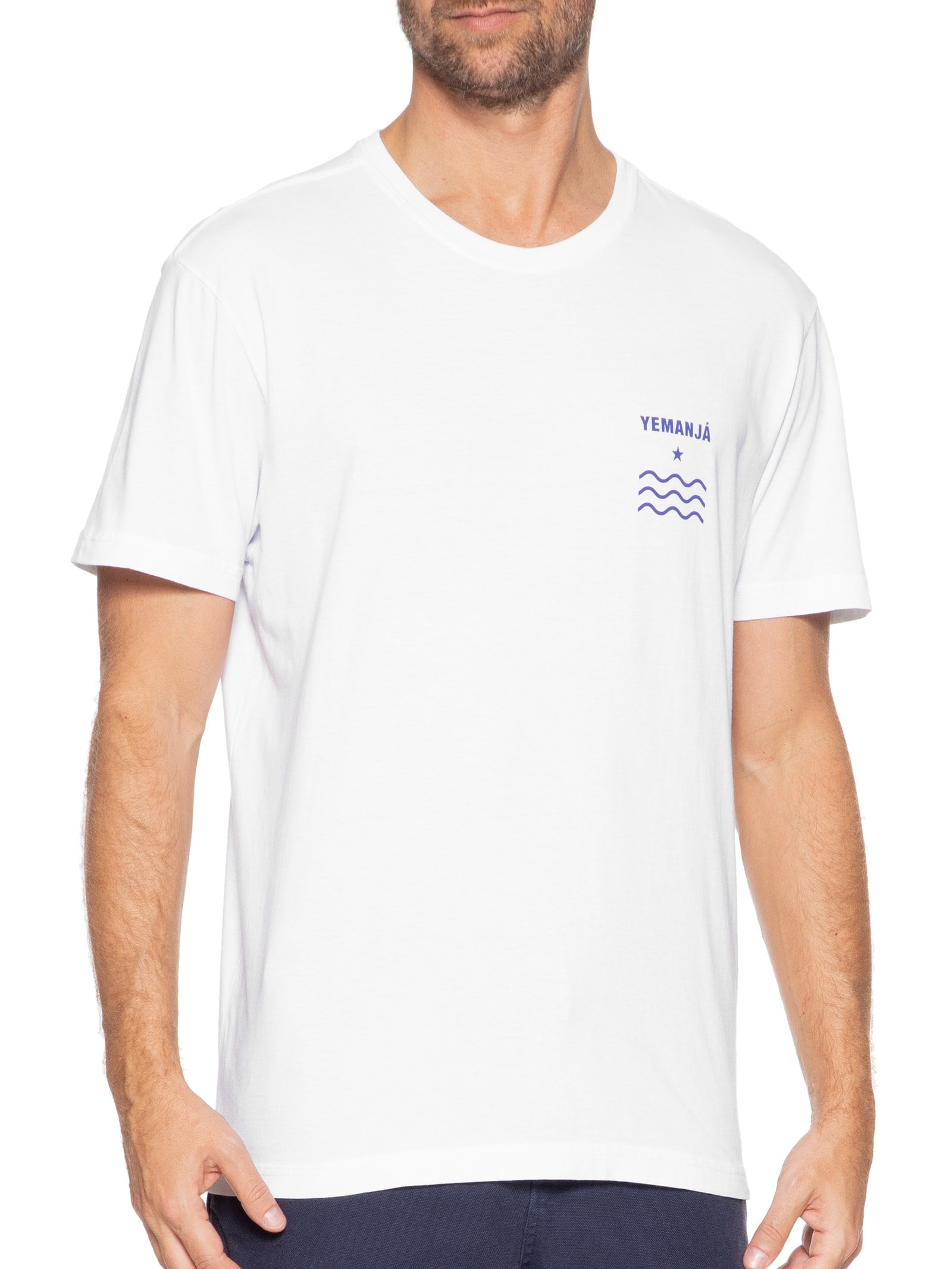 Camiseta Masculina Stone Yemanja Manga Curta Branco Osklen