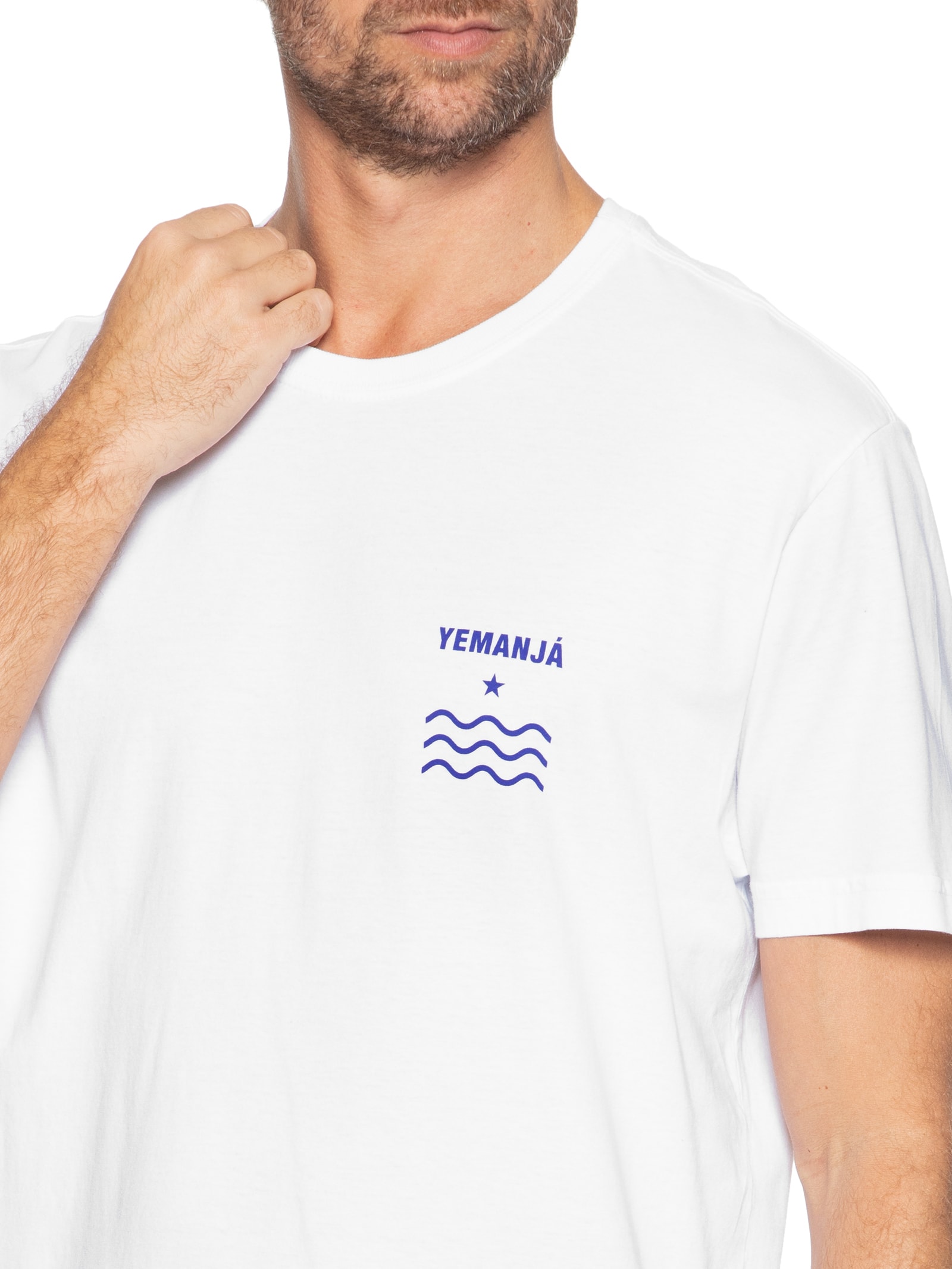 Camiseta Masculina Stone Yemanja Manga Curta Branco Osklen