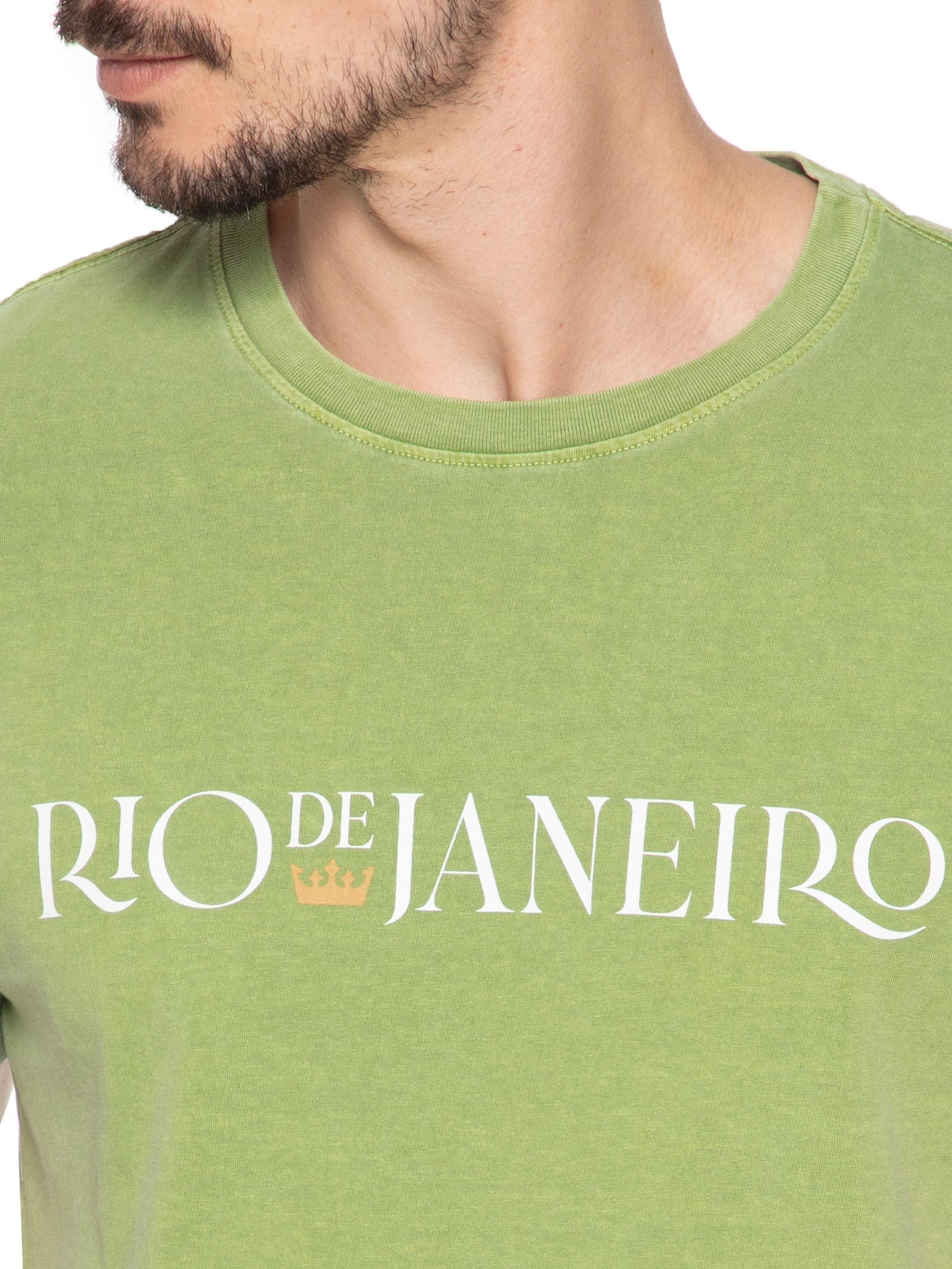 Camiseta Masculina Store Rio Serifado Verde Osklen