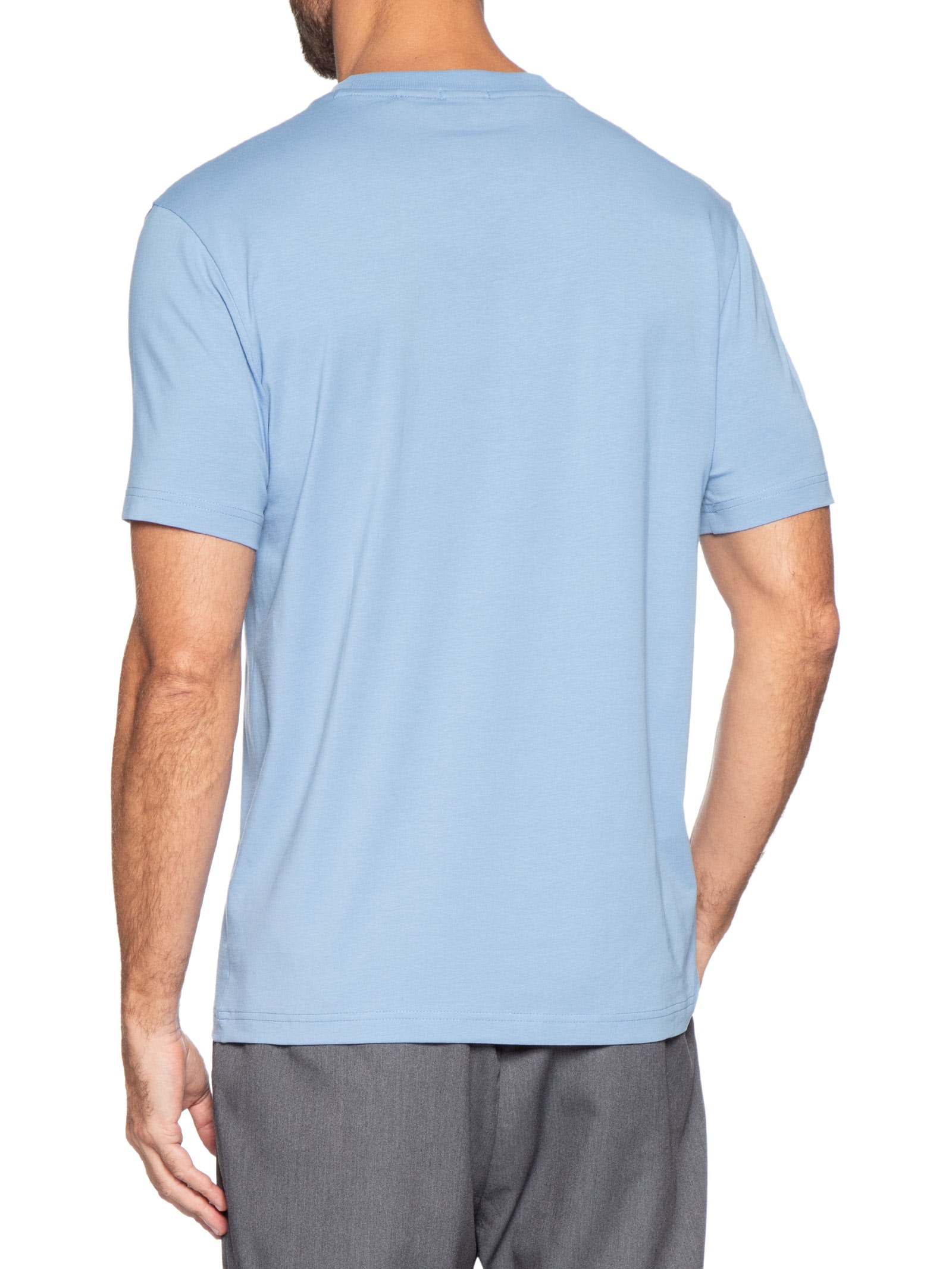 Camiseta Masculina Stretch Cotton Crew Neck Tee Azul Boss