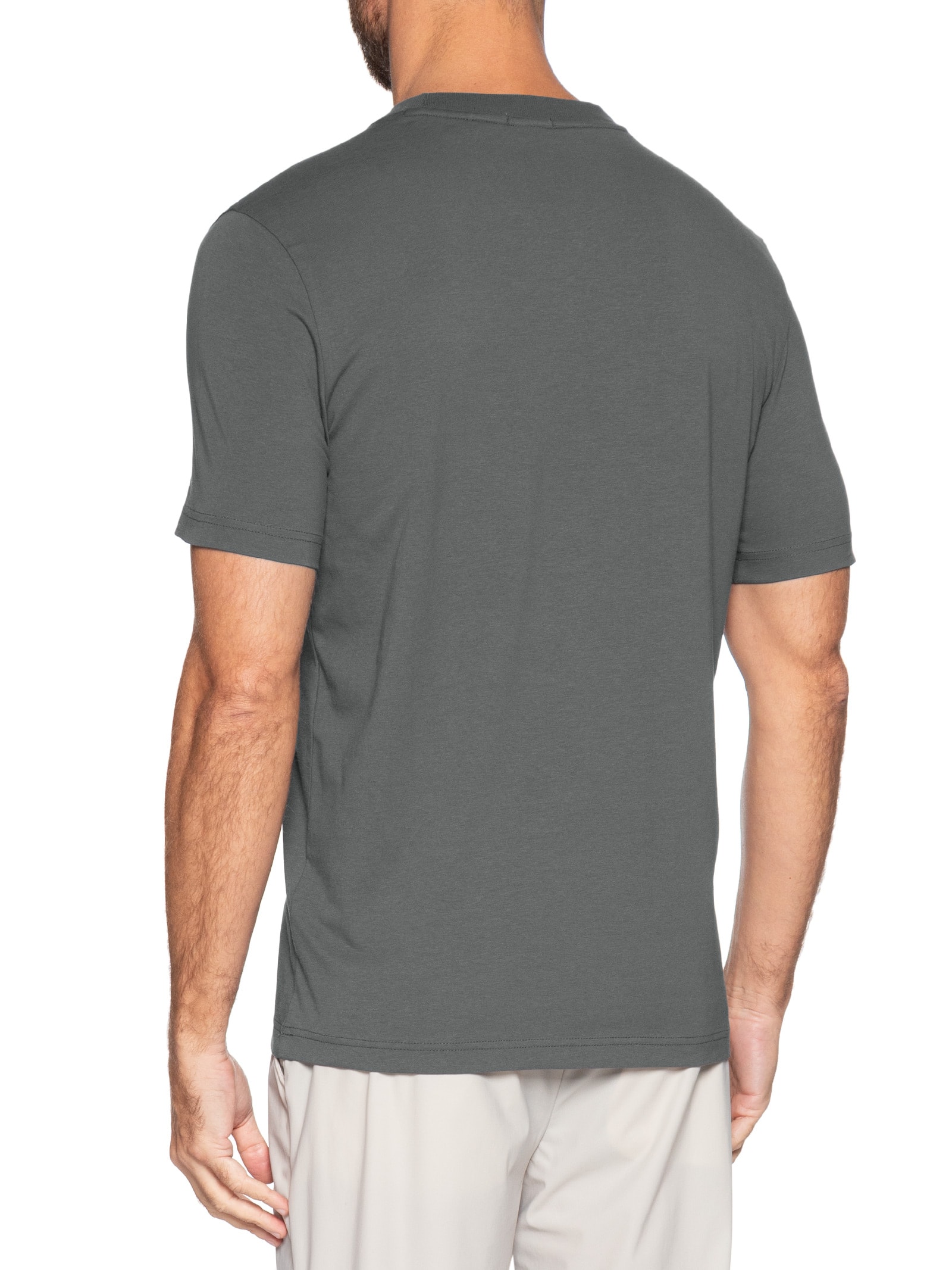 Camiseta Masculina Stretch Cotton Crew Neck Tee Cinza Boss