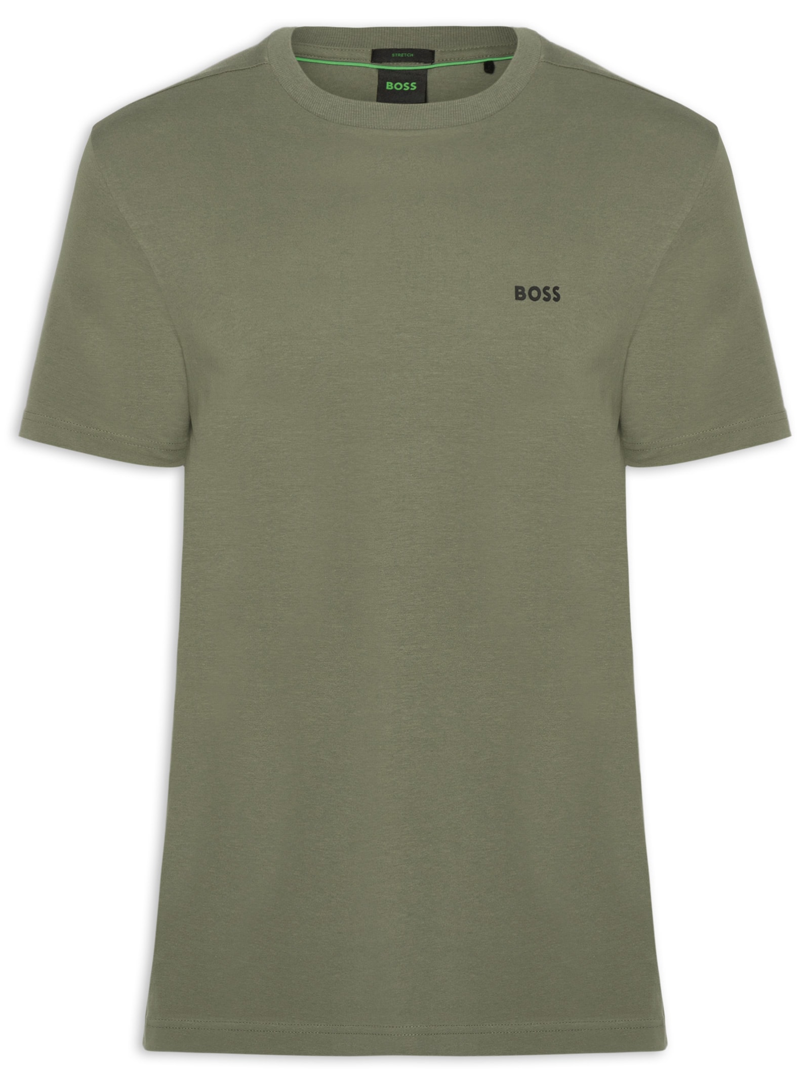 Camiseta Masculina Stretch Cotton Crew Neck Tee Verde Boss