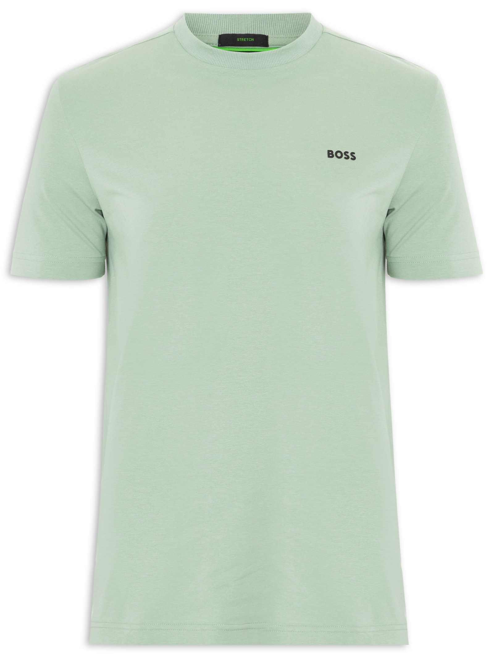 Camiseta Masculina Stretch Cotton Crew Neck Tee – Verde Boss