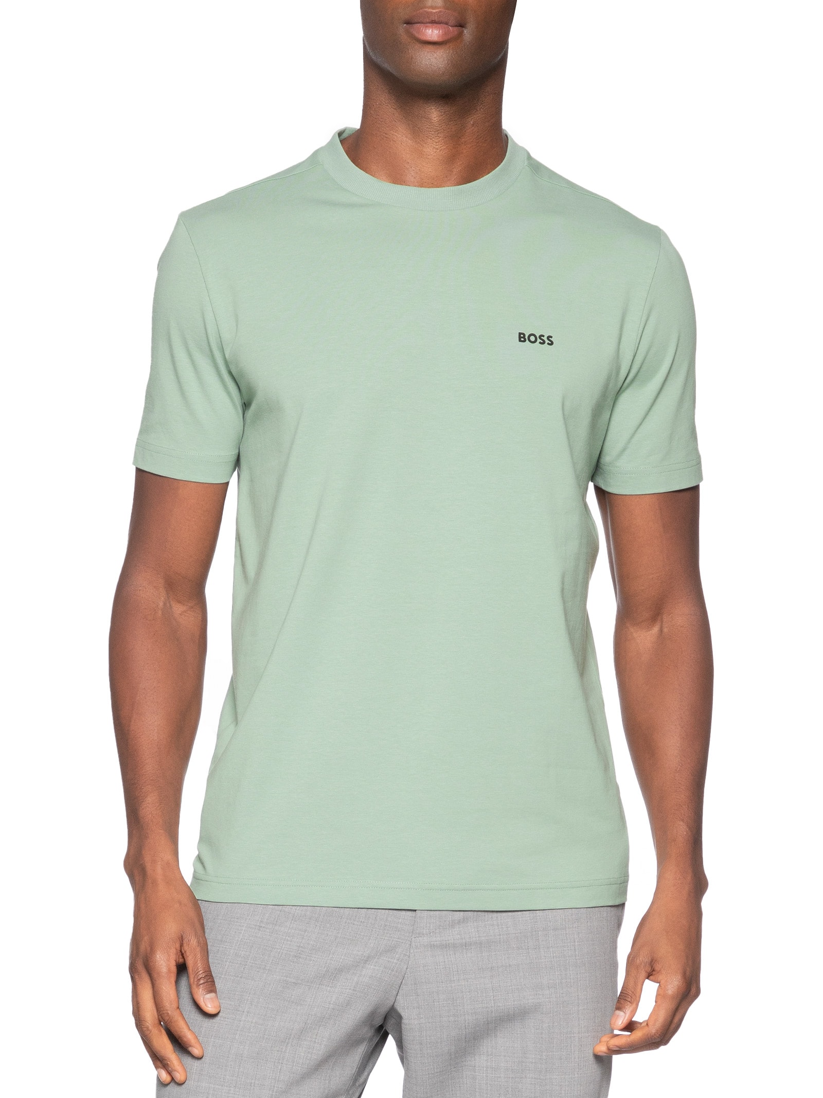 Camiseta Masculina Stretch Cotton Crew Neck Tee – Verde Boss
