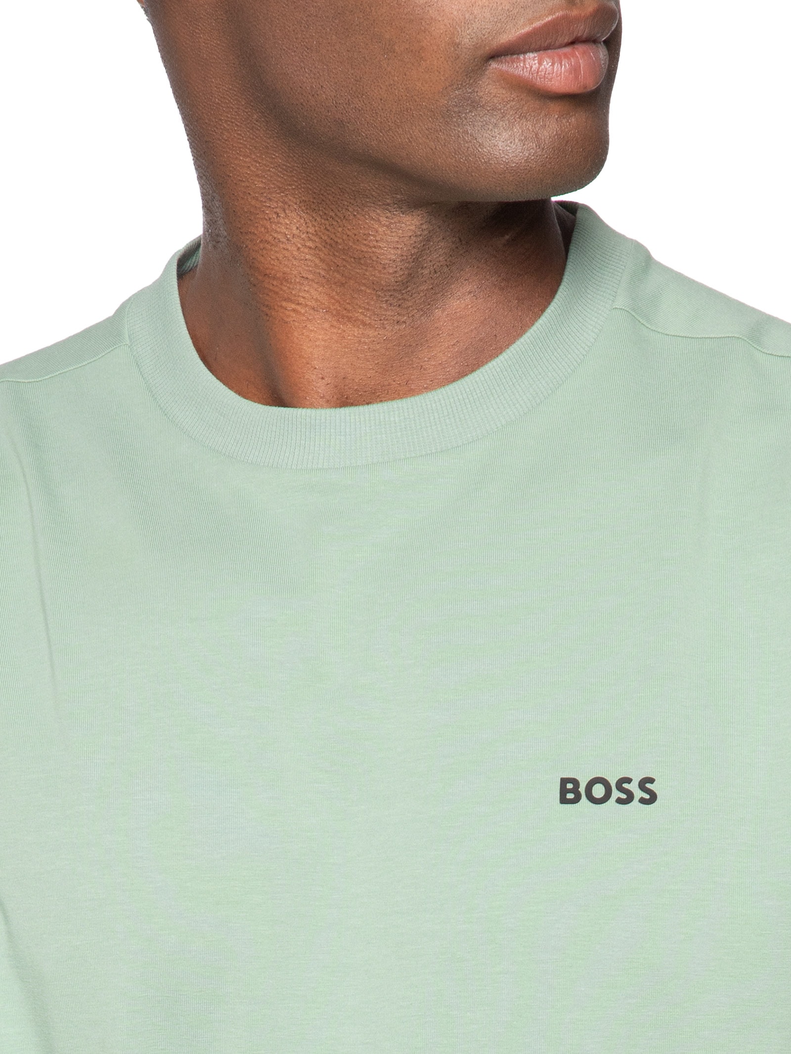 Camiseta Masculina Stretch Cotton Crew Neck Tee – Verde Boss