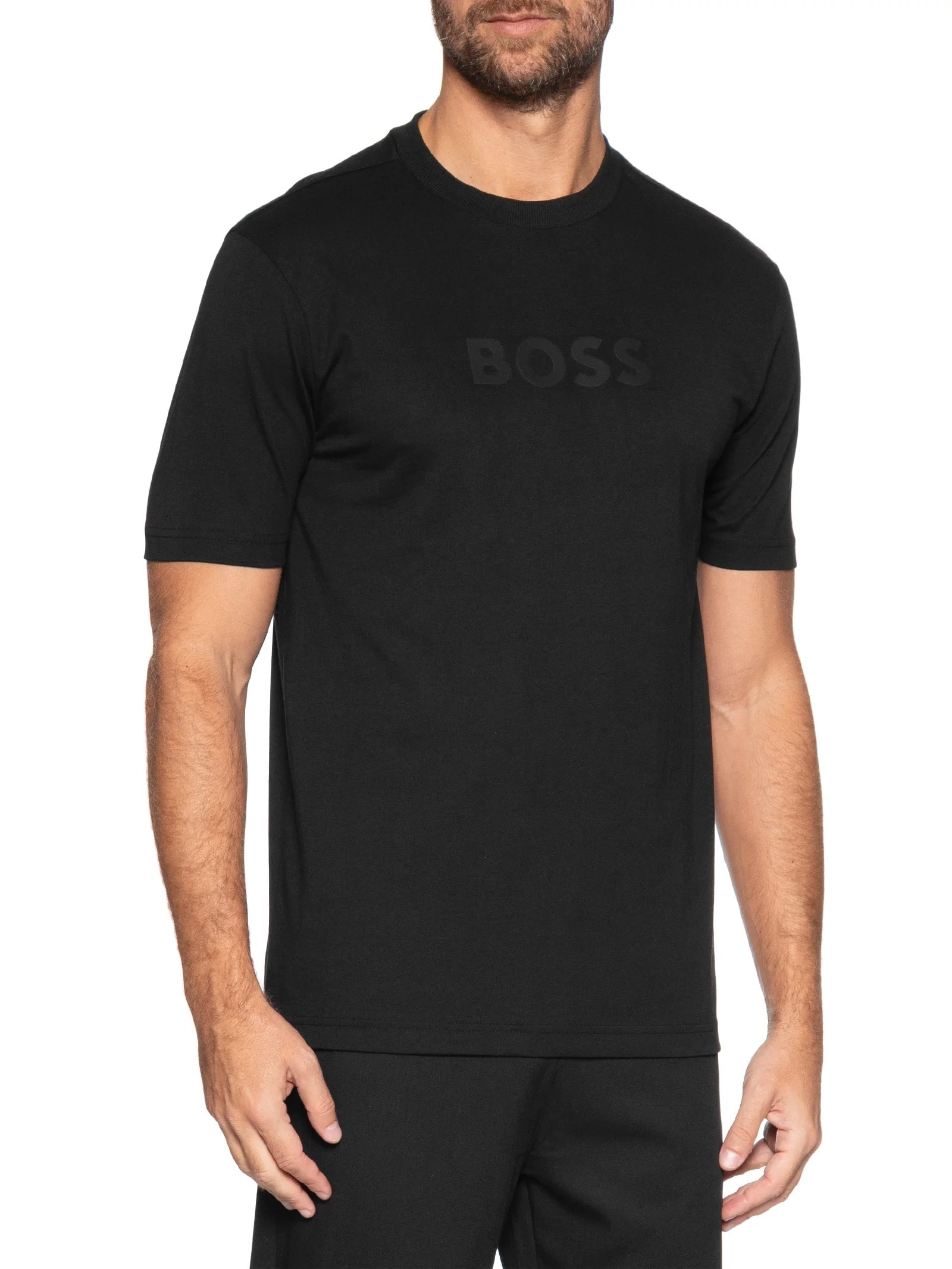 Camiseta Masculina Stretch Cotton Slim Fit Philix Goc Preto Boss