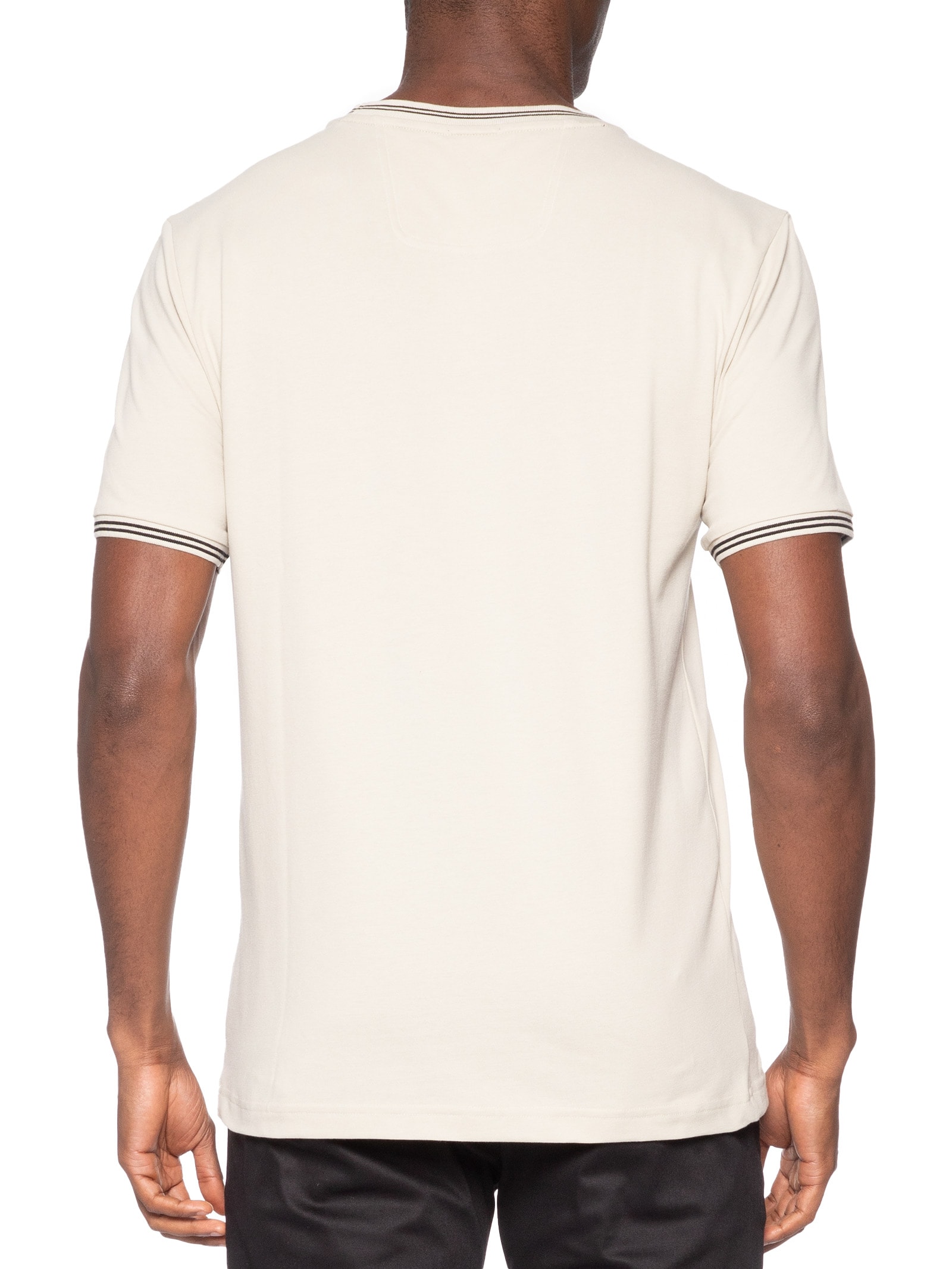 Camiseta Masculina Stretch Cotton Stripes Taul – Bege Boss