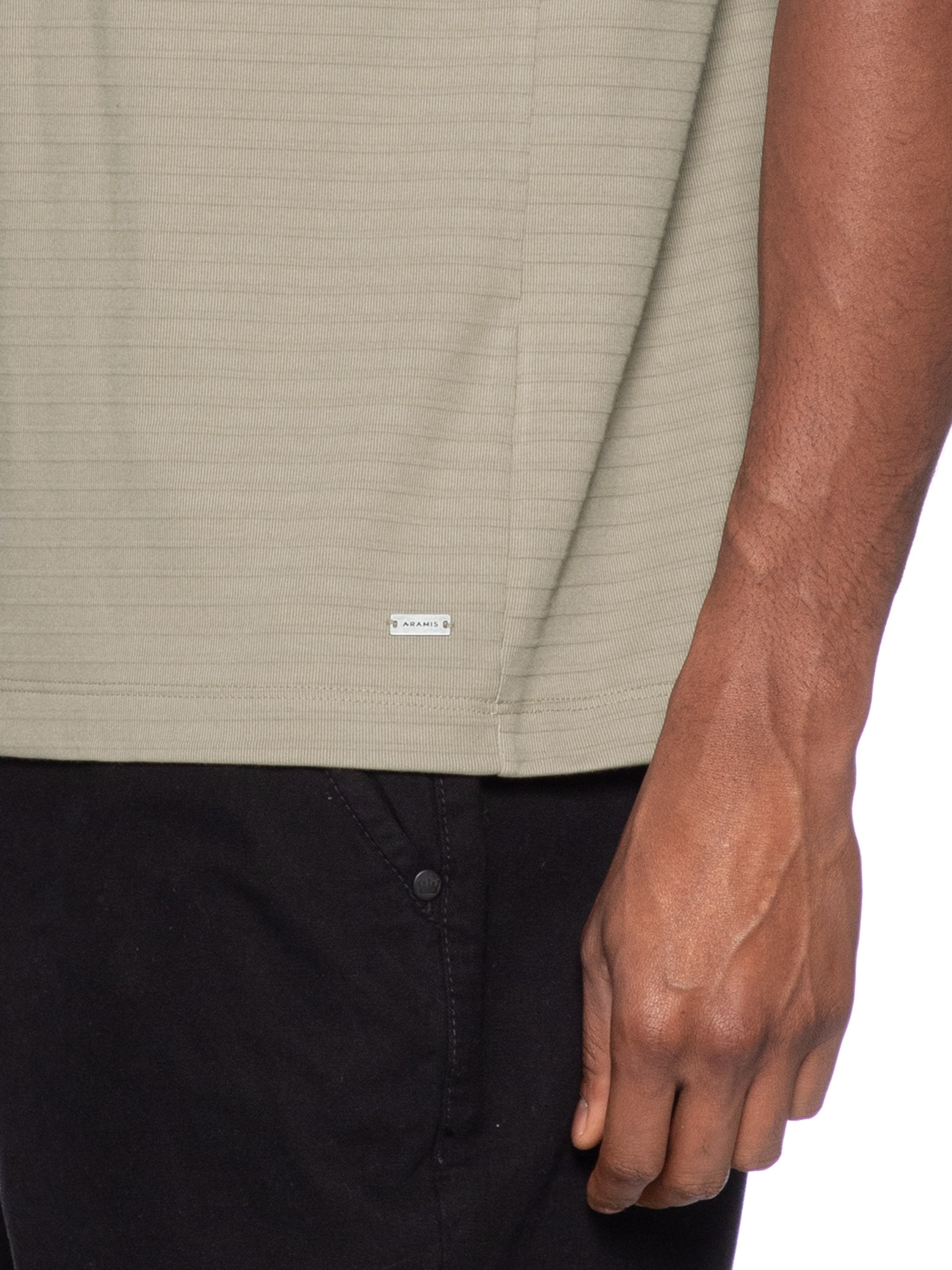 Camiseta Masculina Stripe Interlock Bege Aramis