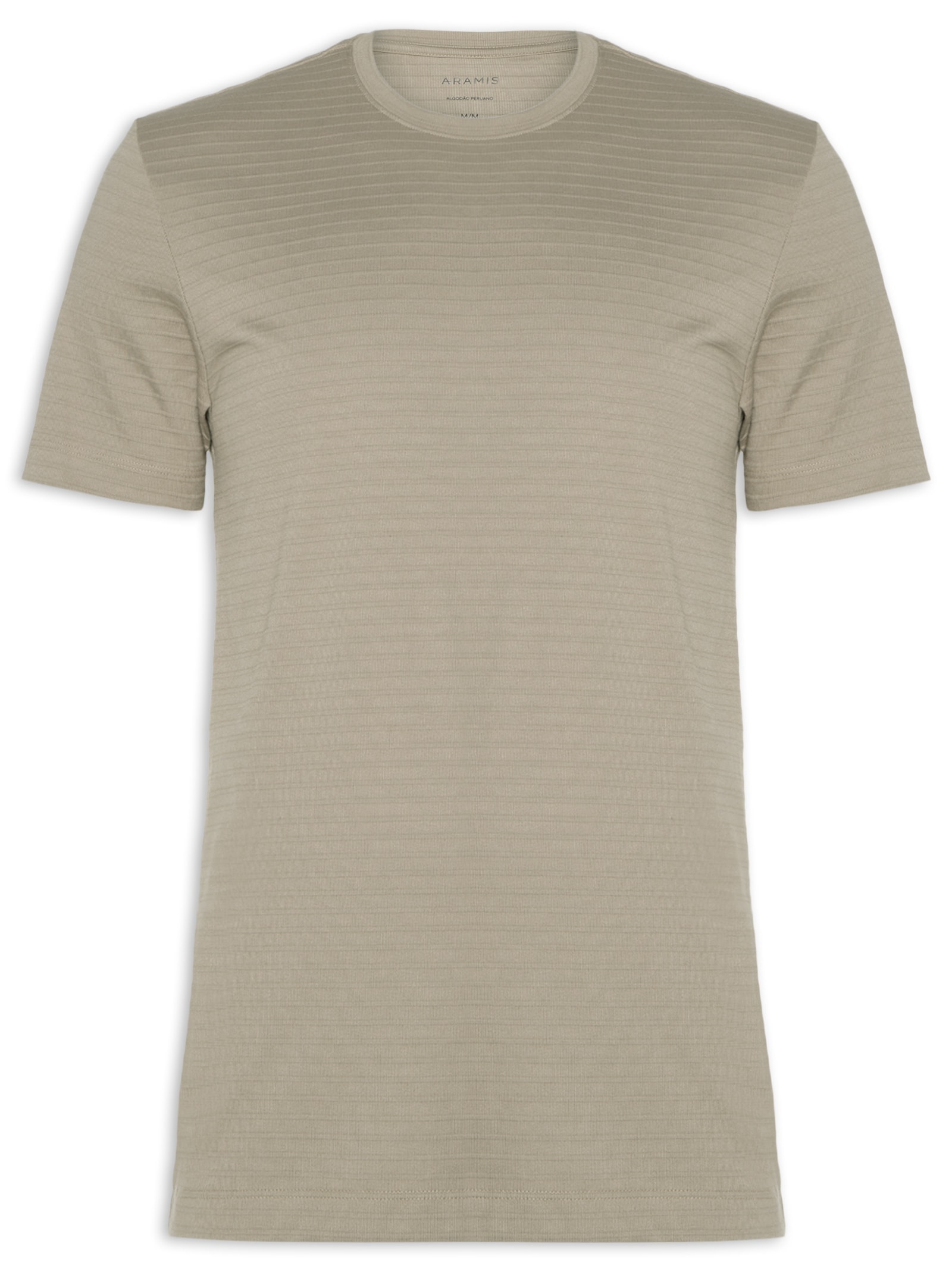 Camiseta Masculina Stripe Interlock Bege Aramis