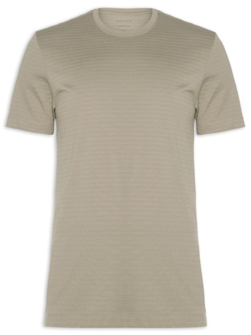 Camiseta Masculina Stripe Interlock – Bege