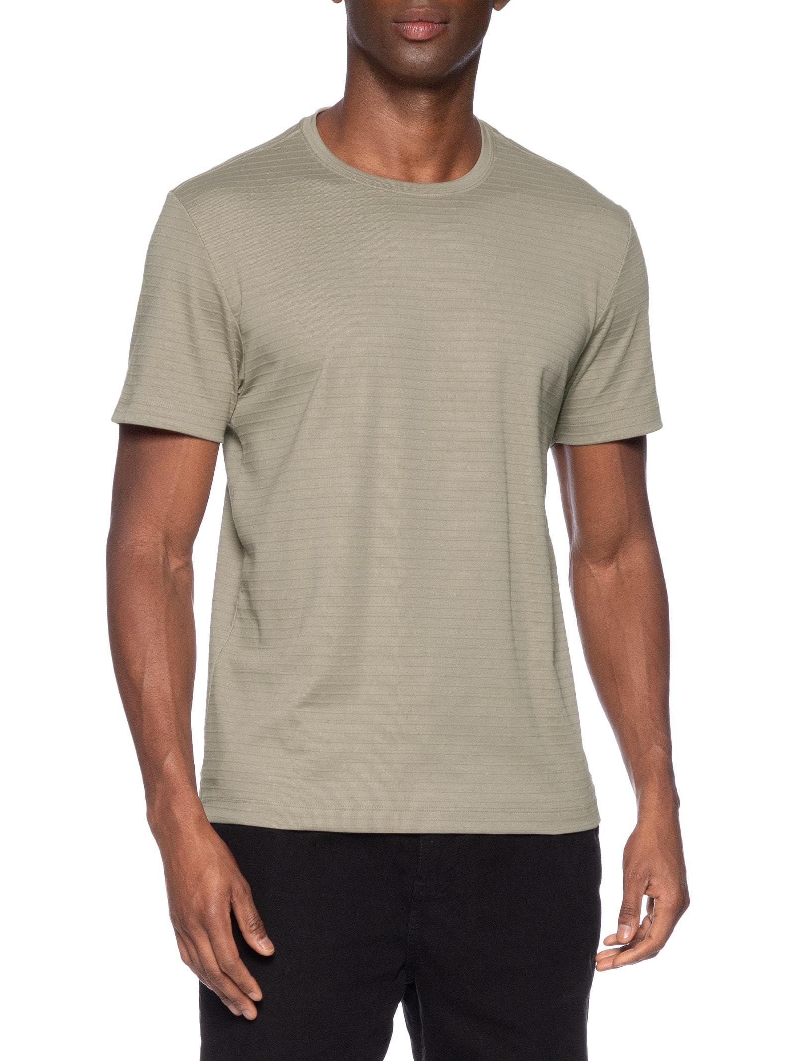 Camiseta Masculina Stripe Interlock Bege Aramis