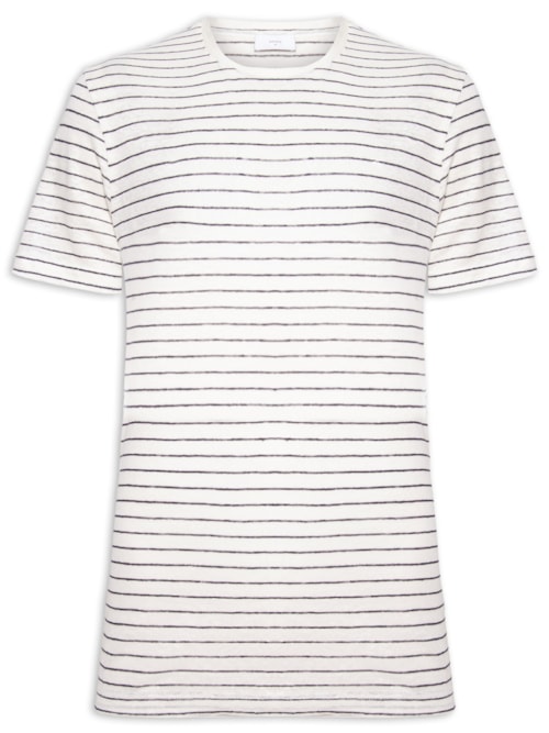 Camiseta Masculina Stripe Linen – Off White