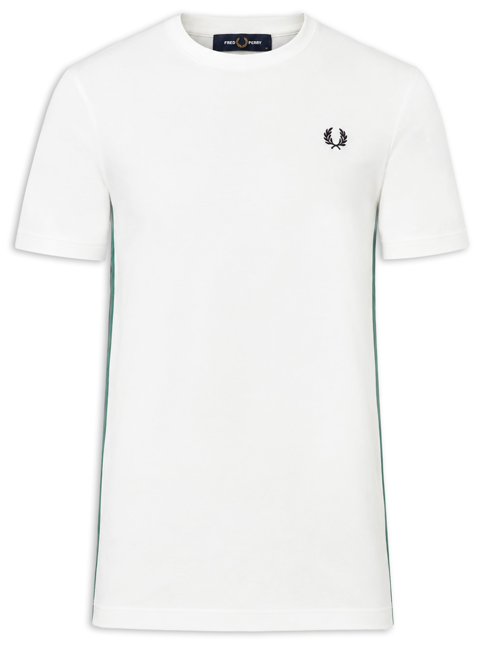 Camiseta Masculina Stripe Tape Branco Fred Perry