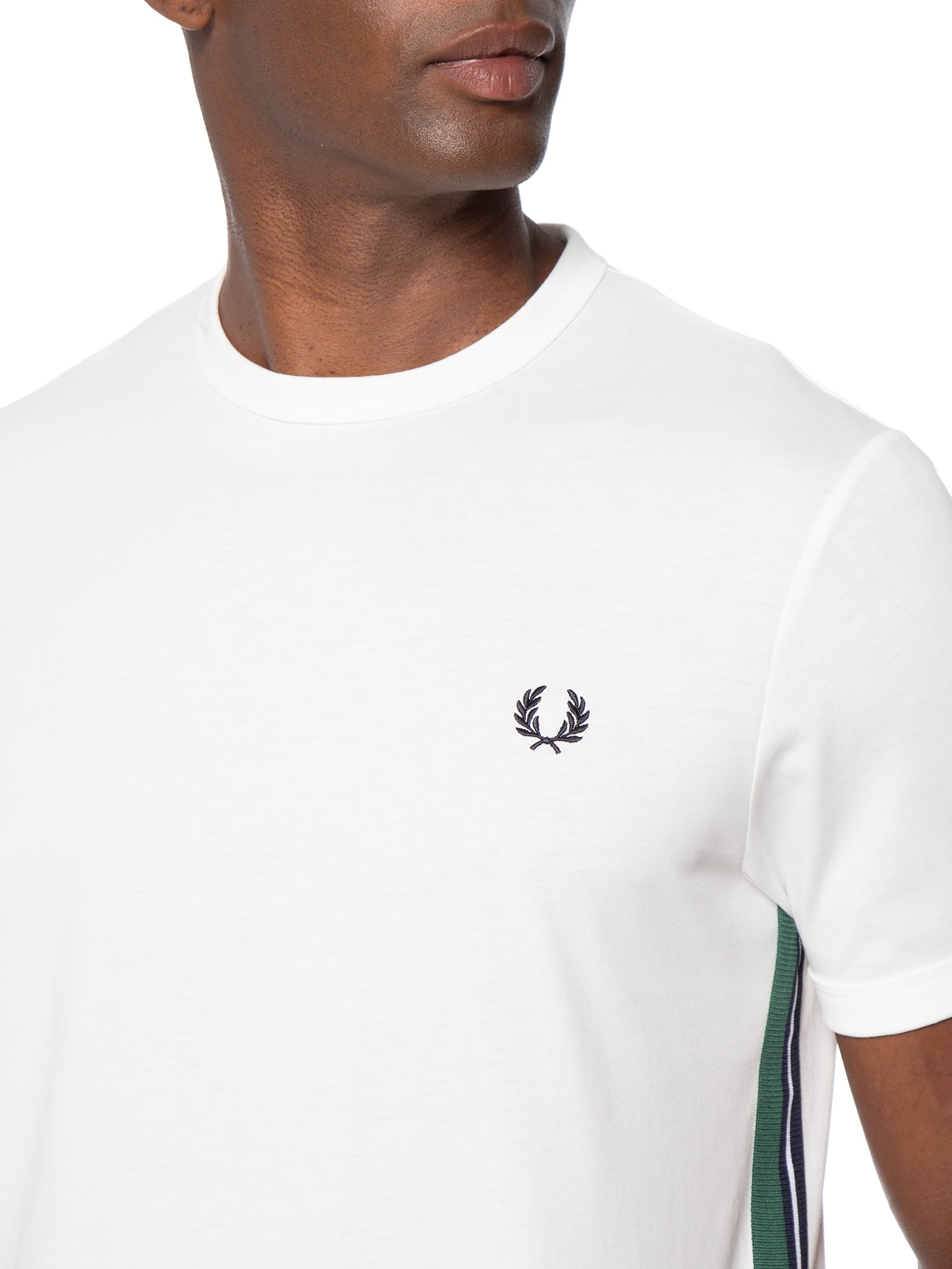 Camiseta Masculina Stripe Tape Branco Fred Perry