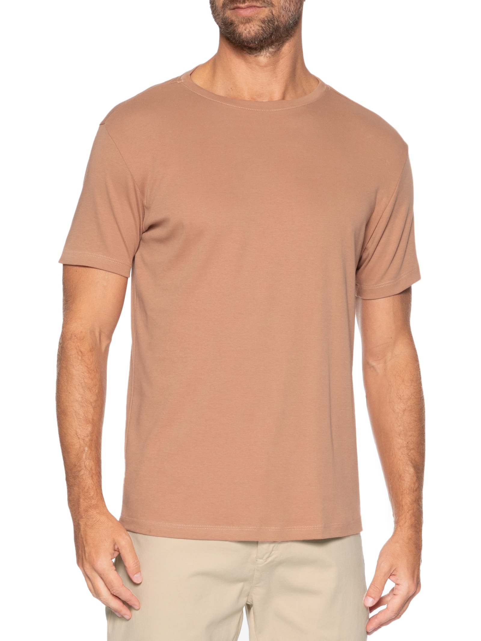 Camiseta Masculina Suedine Egípcio Marrom Pineapple