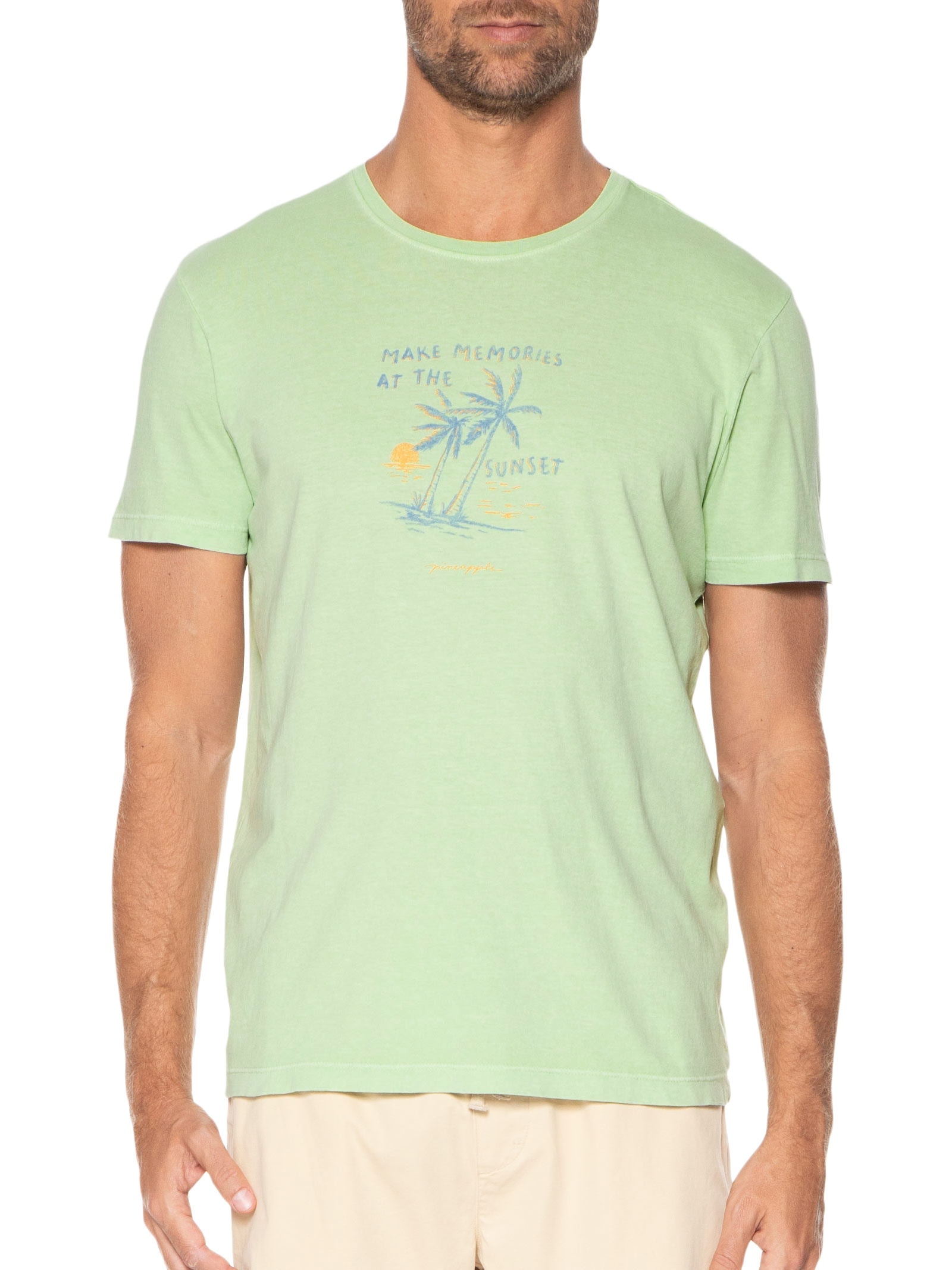 Camiseta Masculina Sunset Memories Verde Pineapple