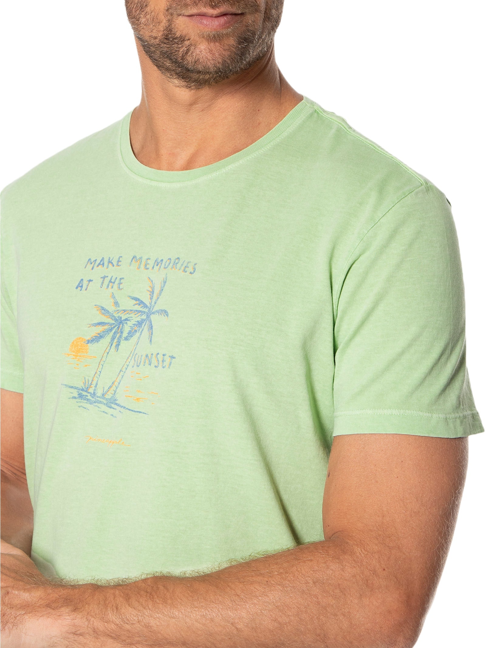 Camiseta Masculina Sunset Memories Verde Pineapple