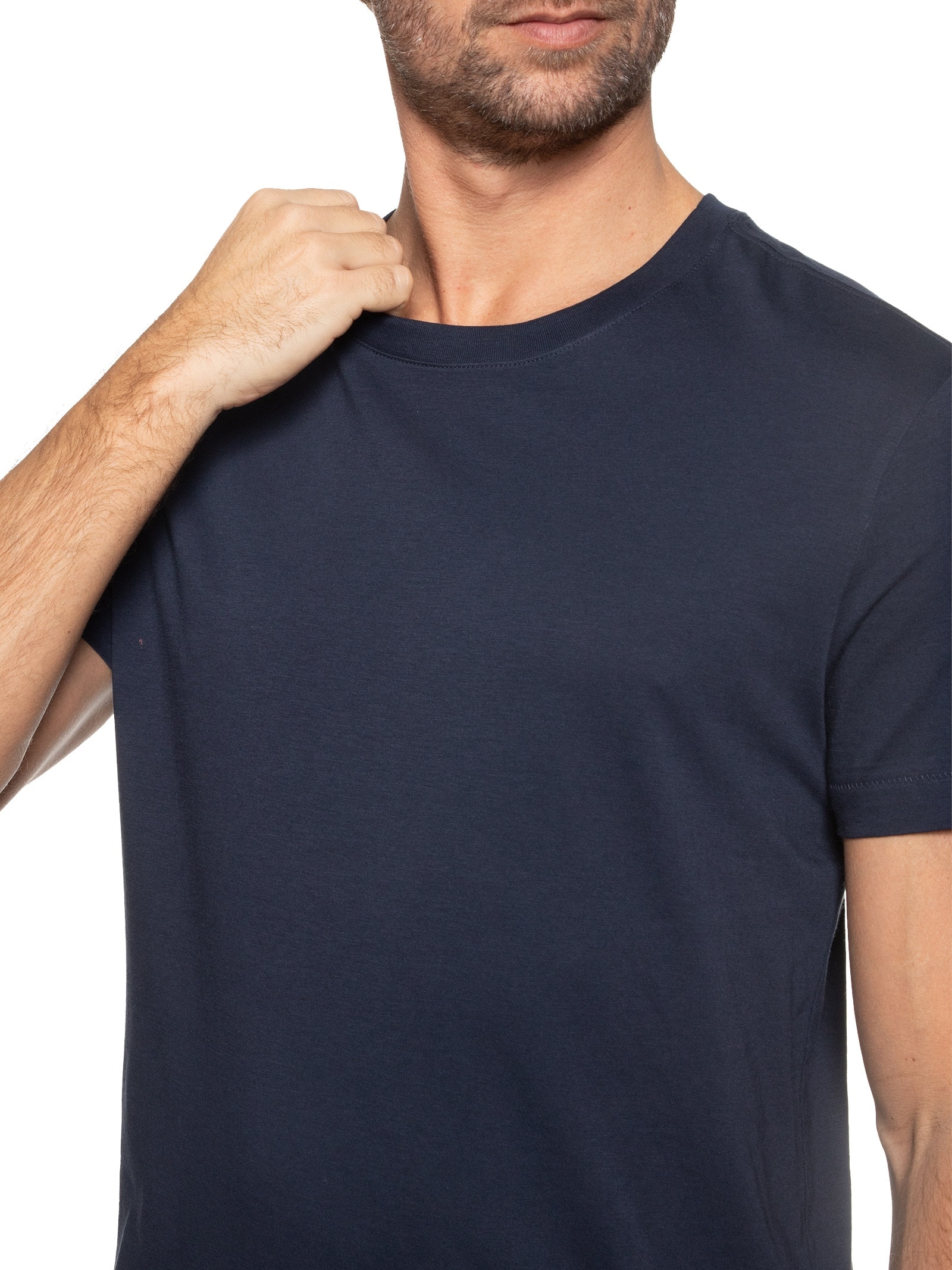 Camiseta Masculina Supersoft Color Manga Curta Azul Osklen