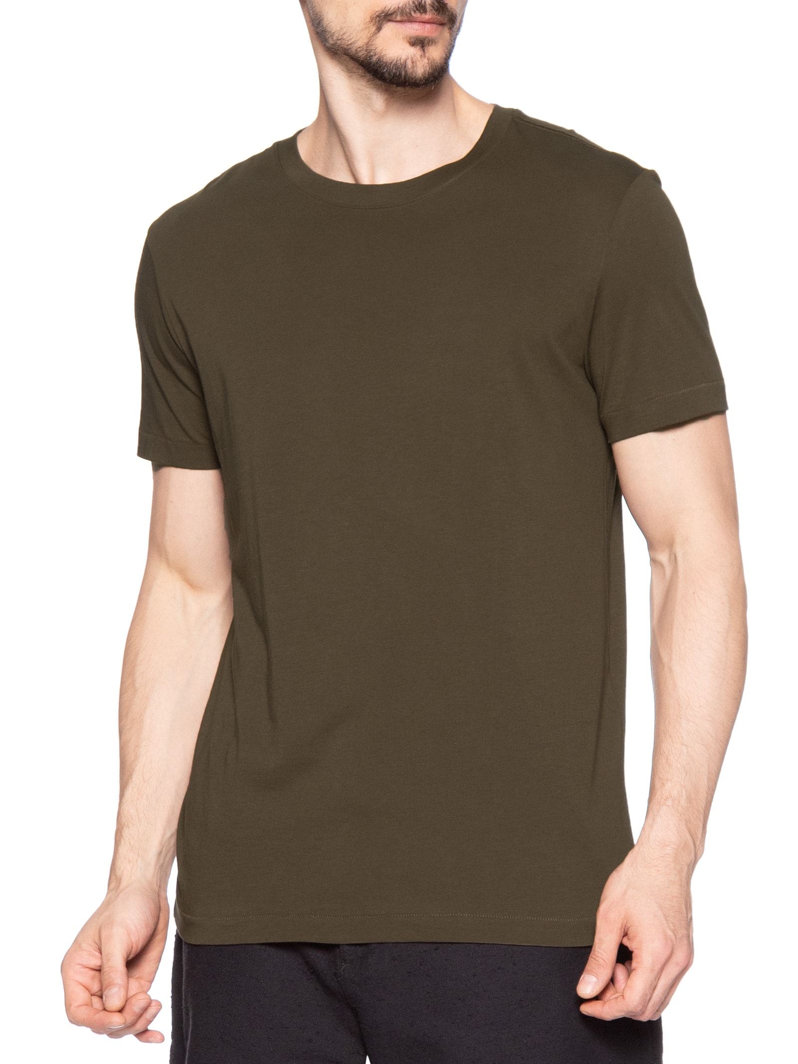 Camiseta Masculina Supersoft Color Manga Curta Marrom Osklen