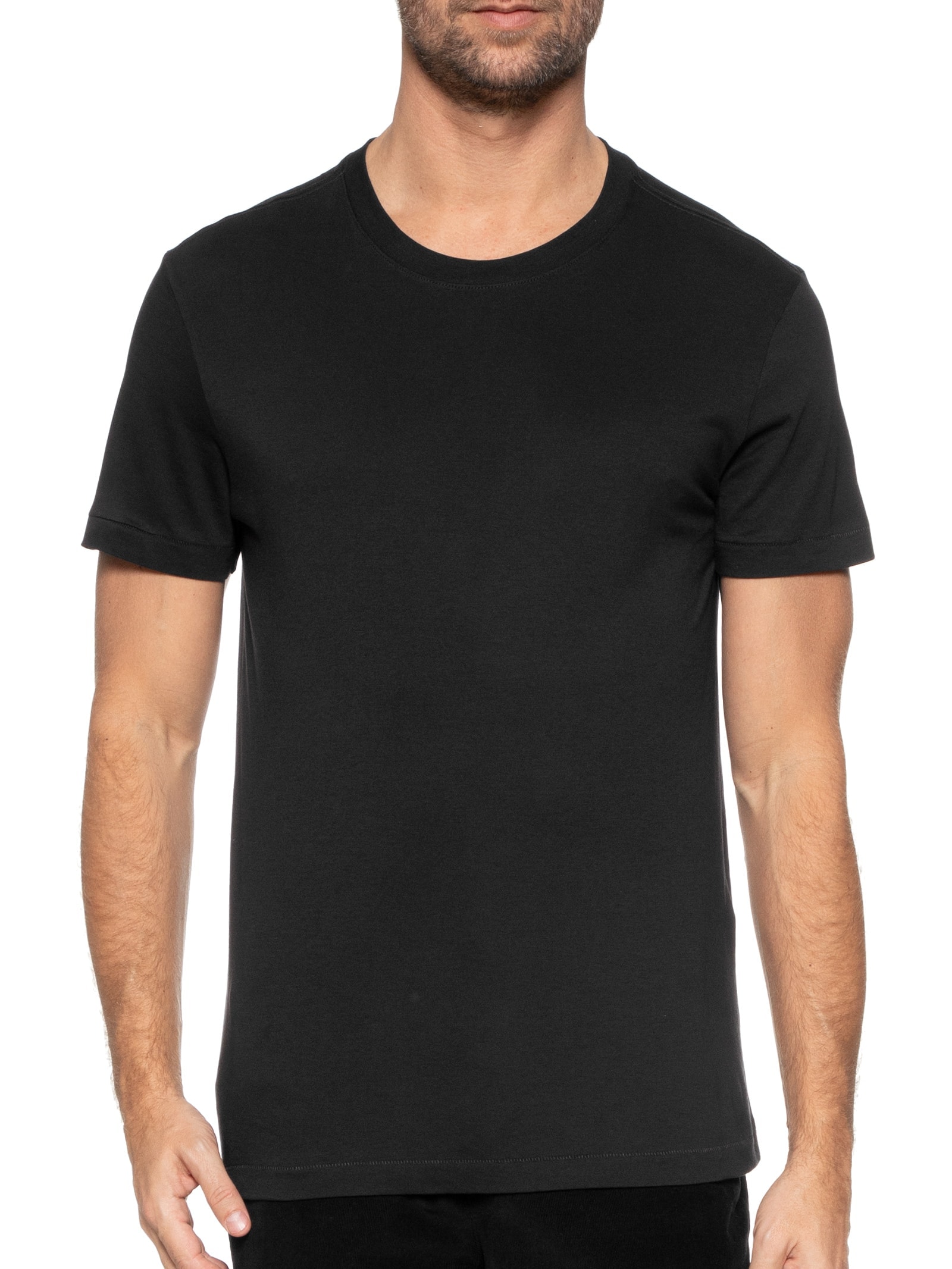 Camiseta Masculina Supersoft Color Manga Curta Preto Osklen