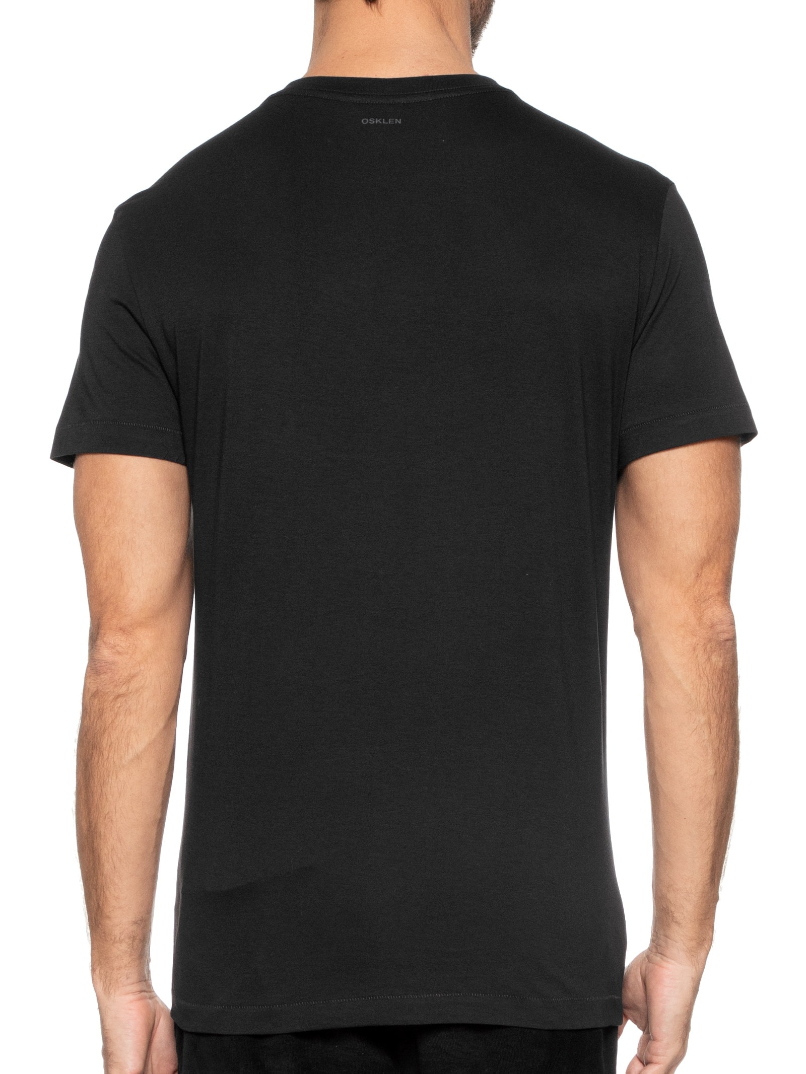 Camiseta Masculina Supersoft Color Manga Curta Preto Osklen