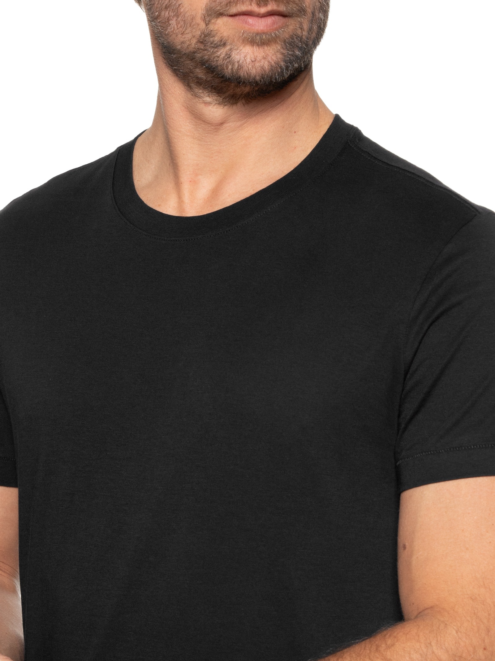 Camiseta Masculina Supersoft Color Manga Curta Preto Osklen