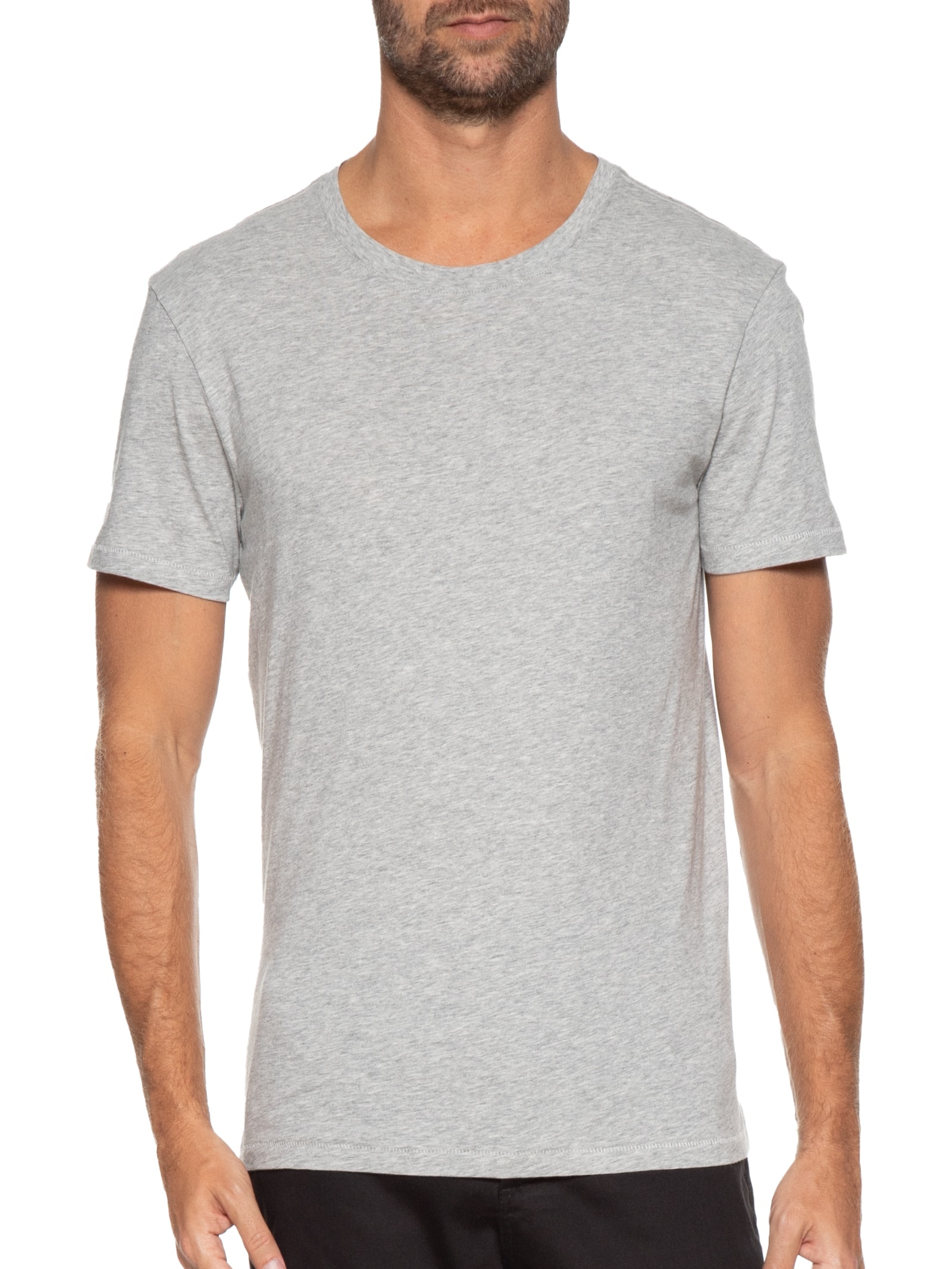 Camiseta Masculina Supersoft Manga Curta Cinza Osklen