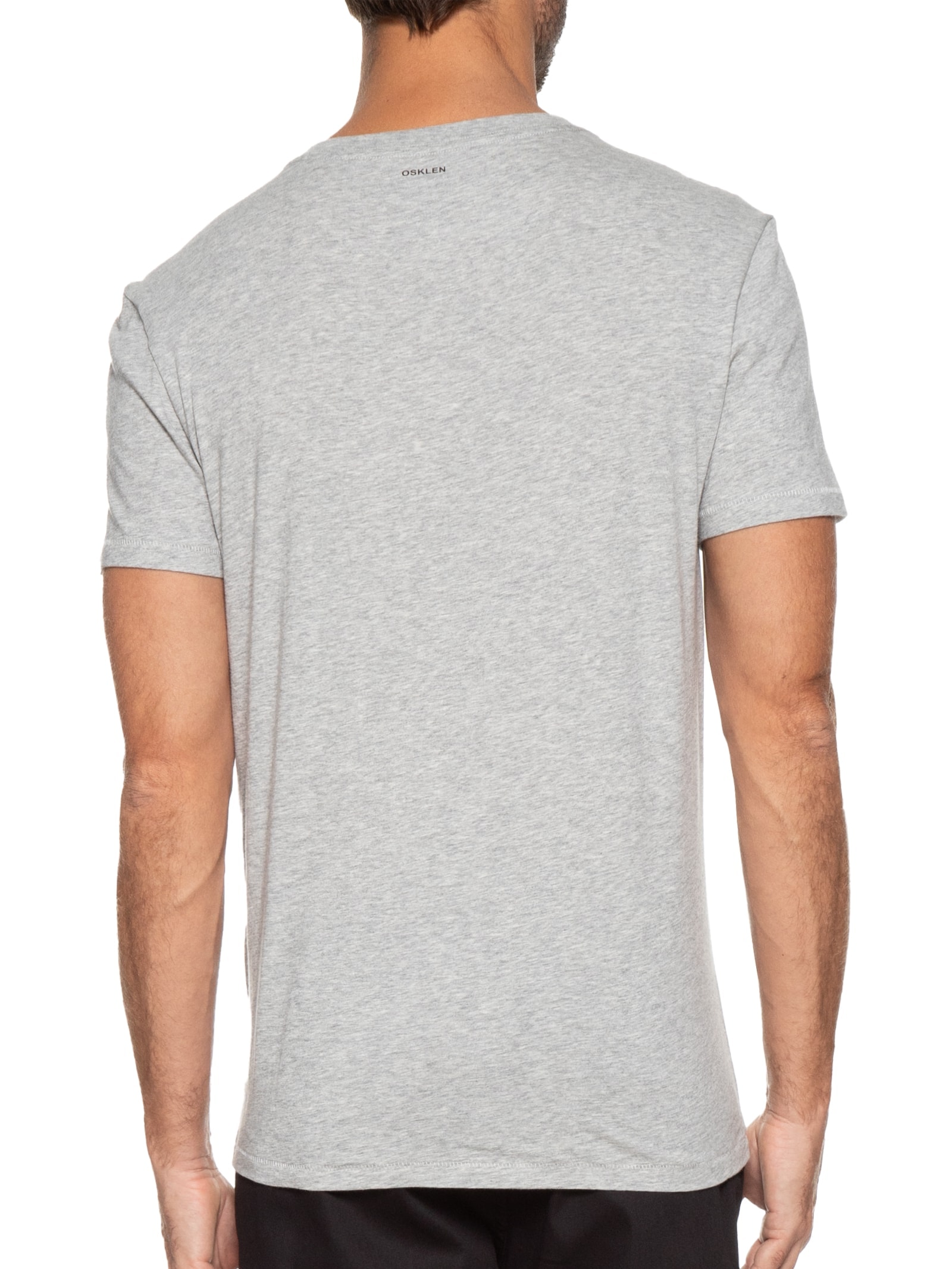 Camiseta Masculina Supersoft Manga Curta Cinza Osklen