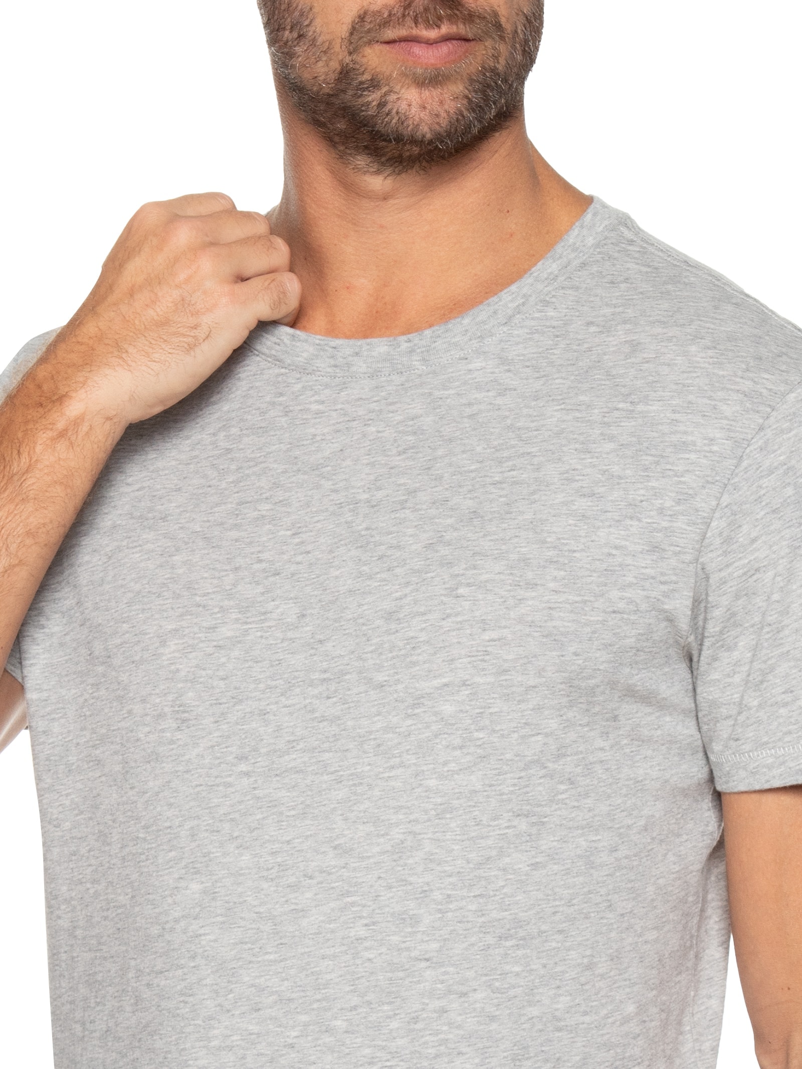 Camiseta Masculina Supersoft Manga Curta Cinza Osklen