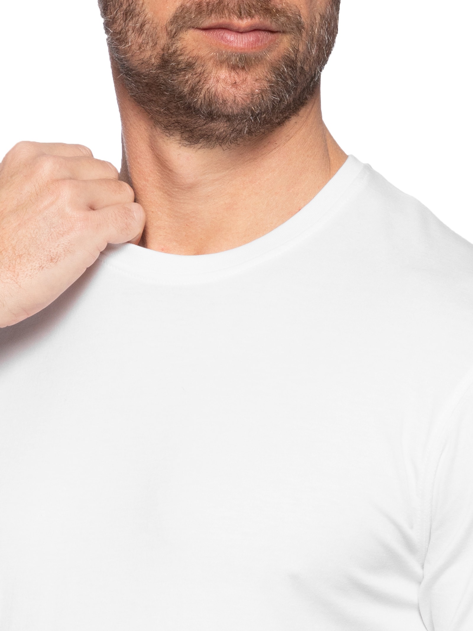 Camiseta Masculina Supima Manga Curta Gola Careca Branco  '2 Essential