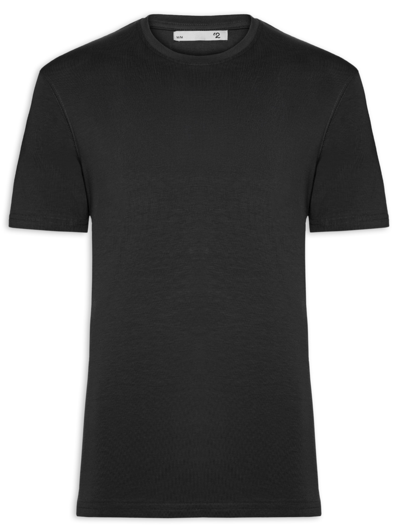 Camiseta Masculina Supima Manga Curta Gola Careca Preto '2 Essential