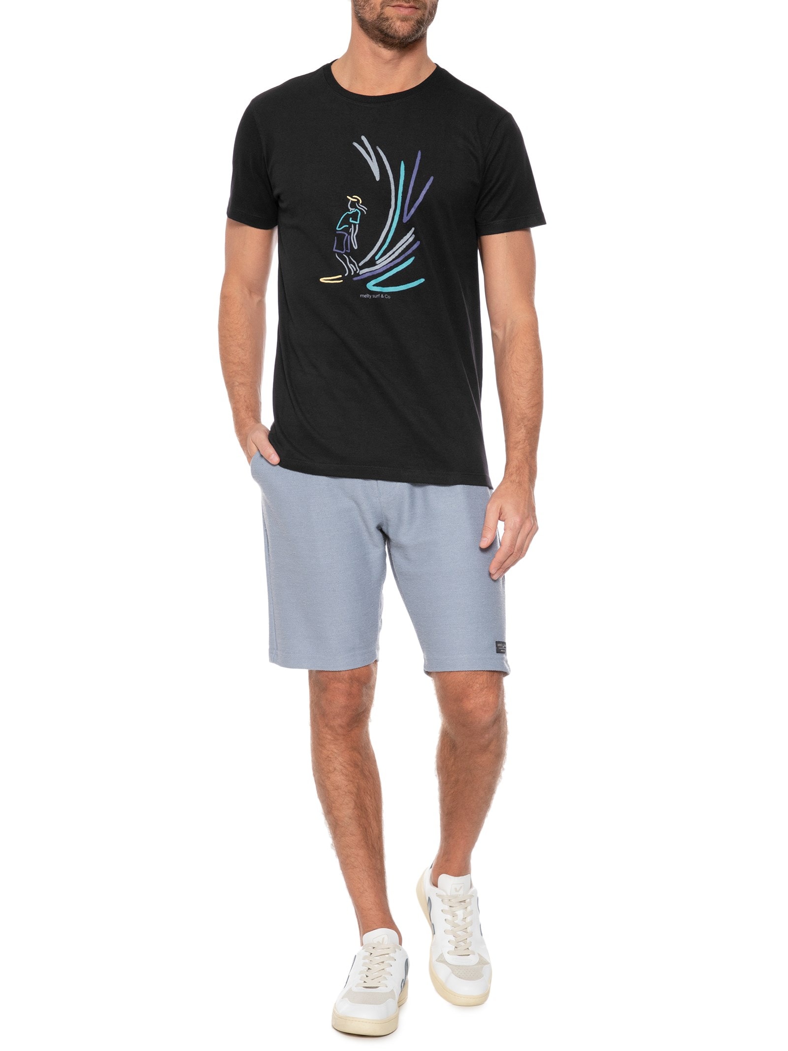 Camiseta Masculina Surf Preto Melty Rj