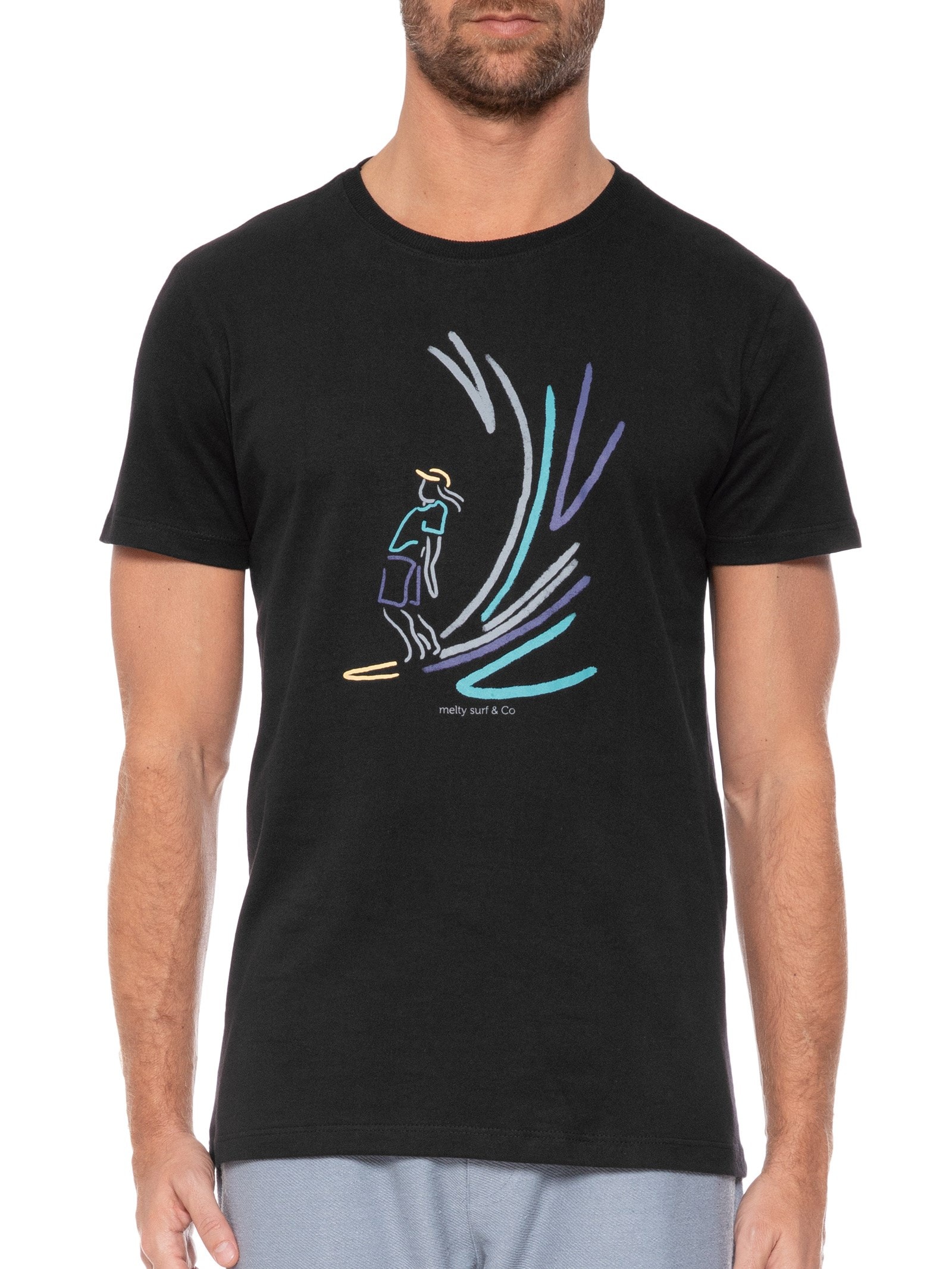 Camiseta Masculina Surf Preto Melty Rj