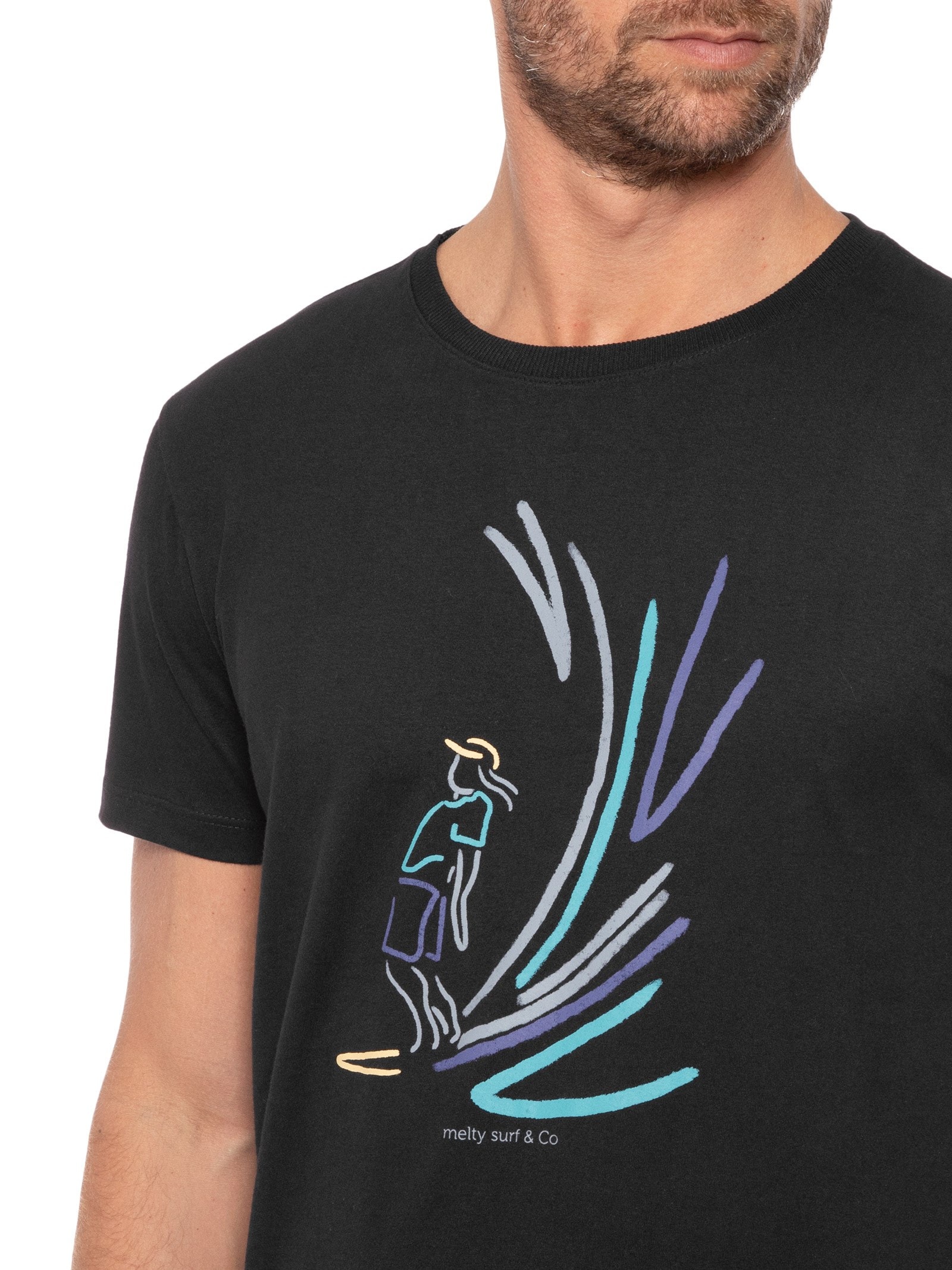 Camiseta Masculina Surf Preto Melty Rj