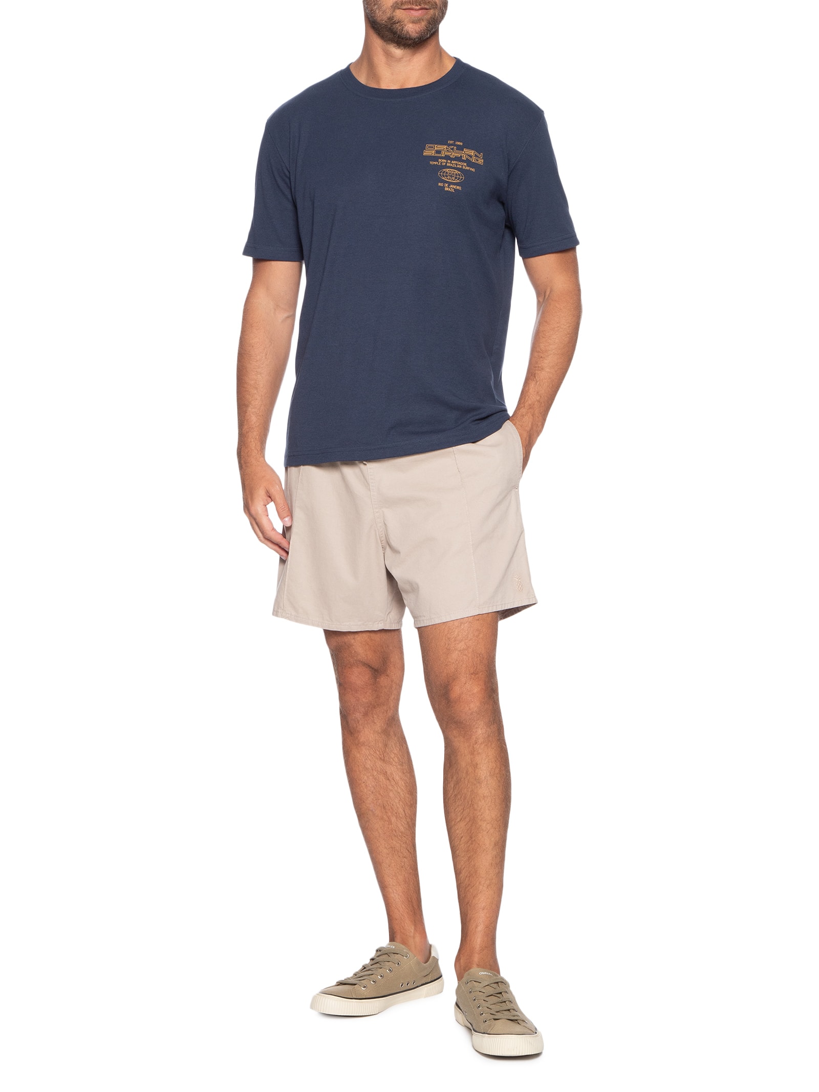 Camiseta Masculina Surfing Tag Azul Osklen