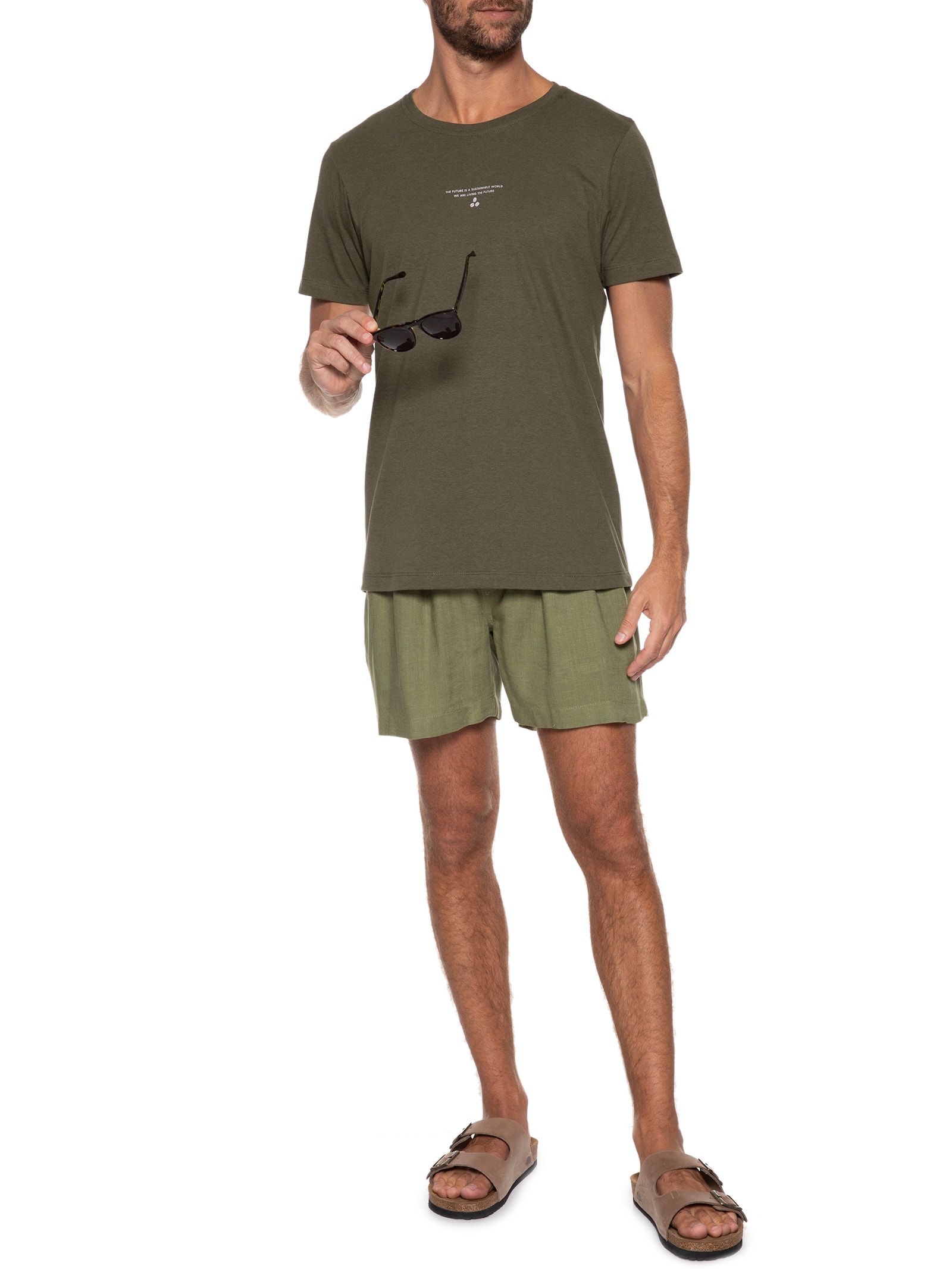 Camiseta Masculina Sustanable World Marrom Urbô