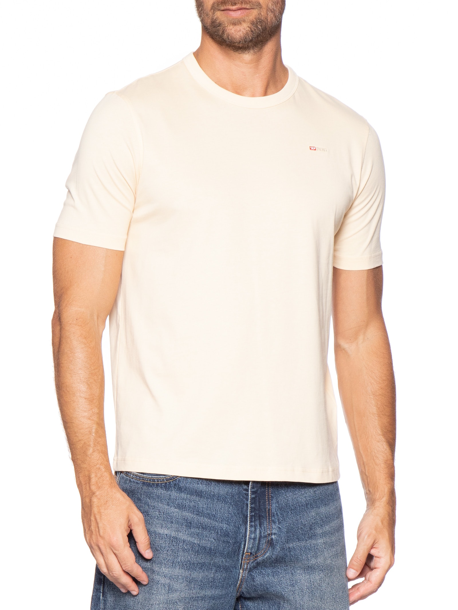 Camiseta Masculina T-Adjust-Microdiv Maglietta Bege Diesel