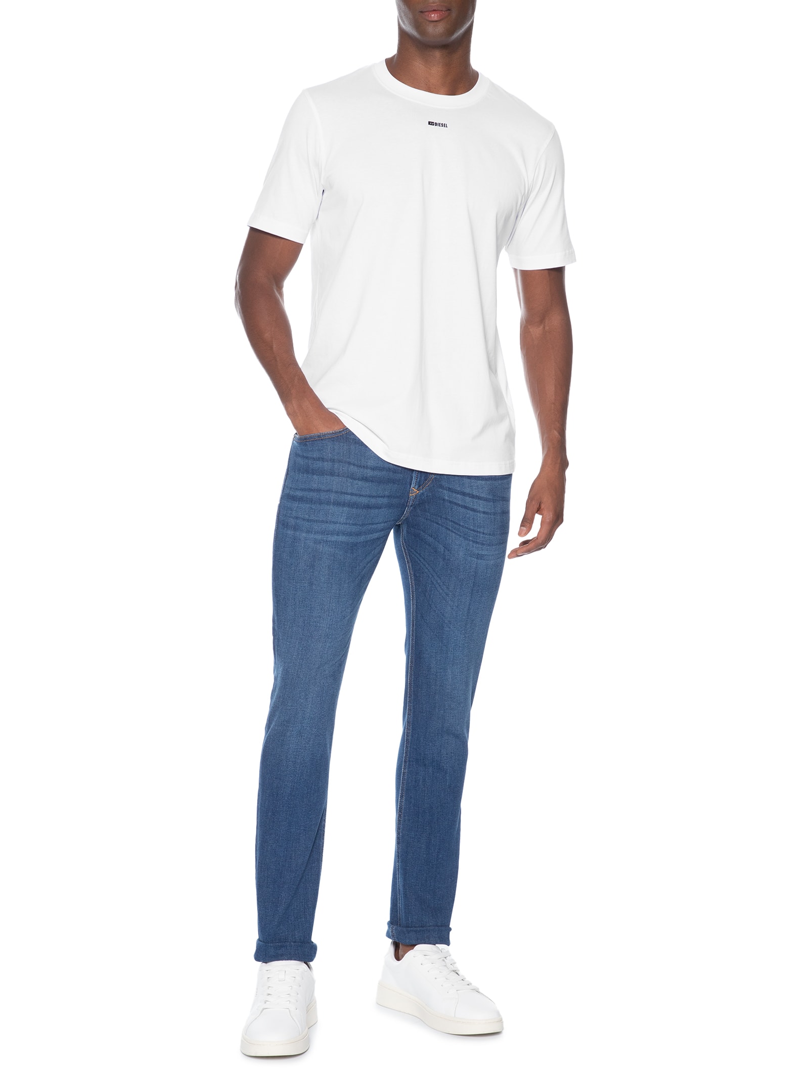 Camiseta Masculina T-Adjust-V6 Branco Diesel