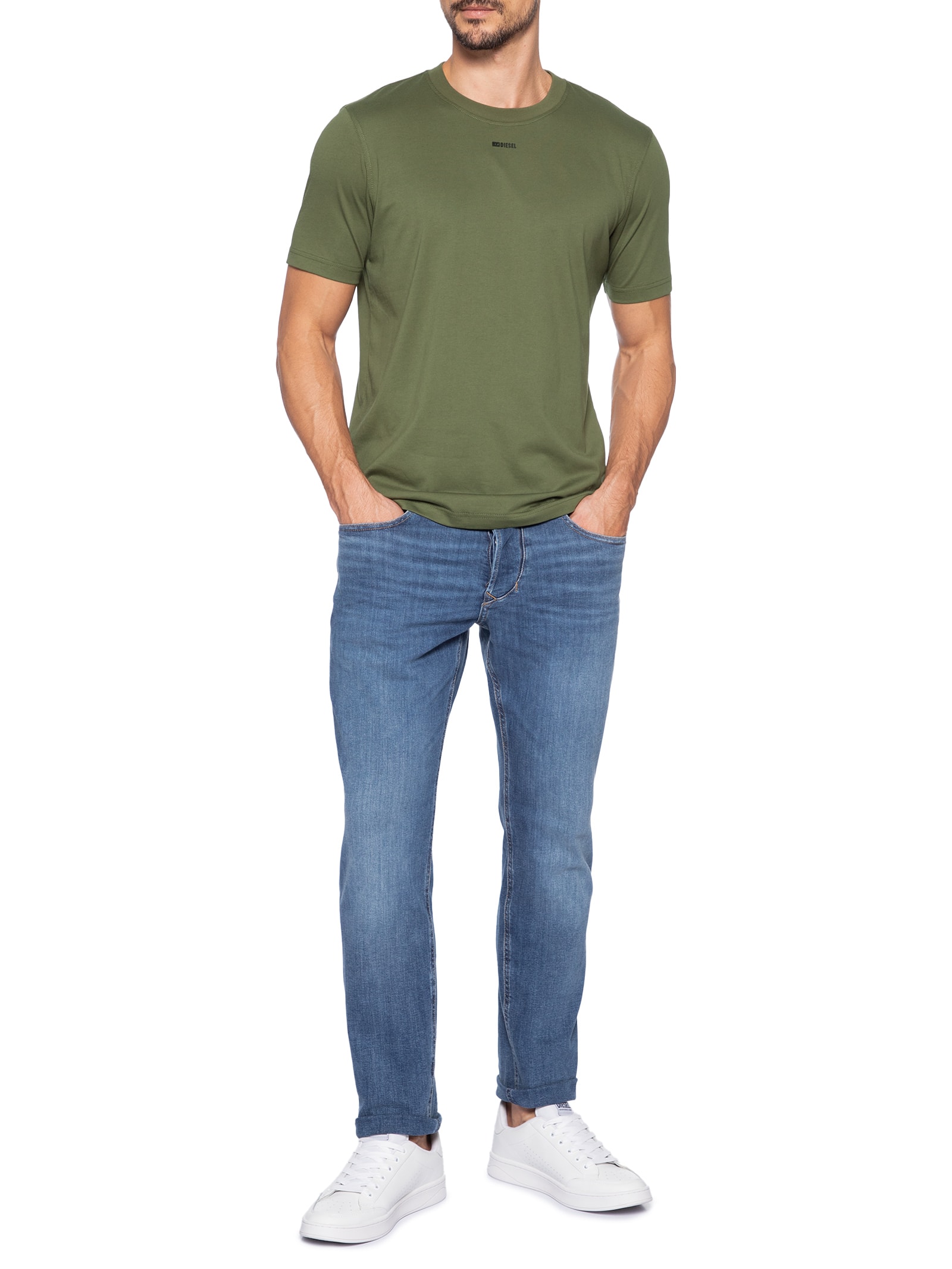 Camiseta Masculina T-Adjust-V6 Verde Diesel