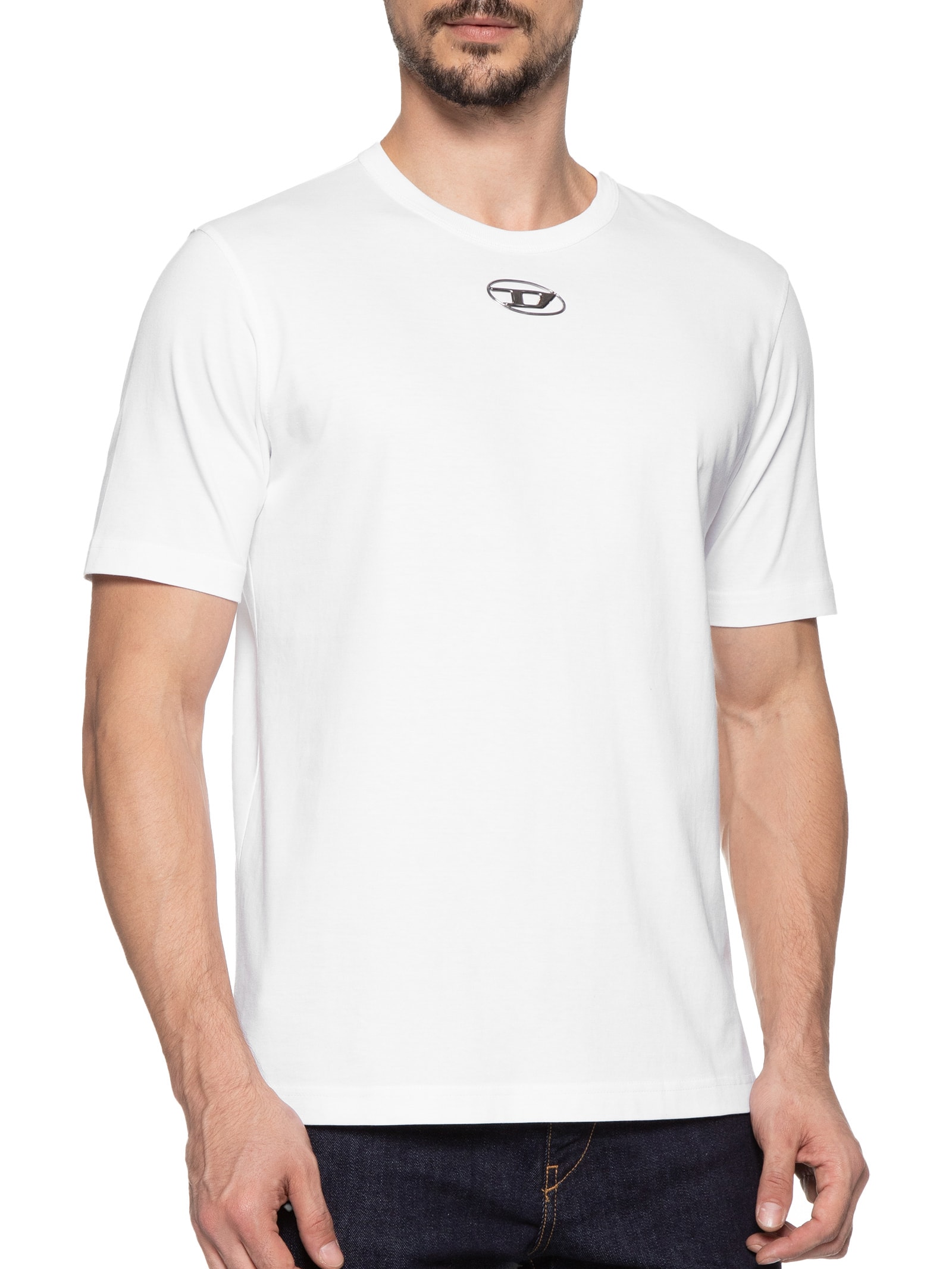 Camiseta Masculina T-Just-OD Com Logo Injetado Branco Diesel