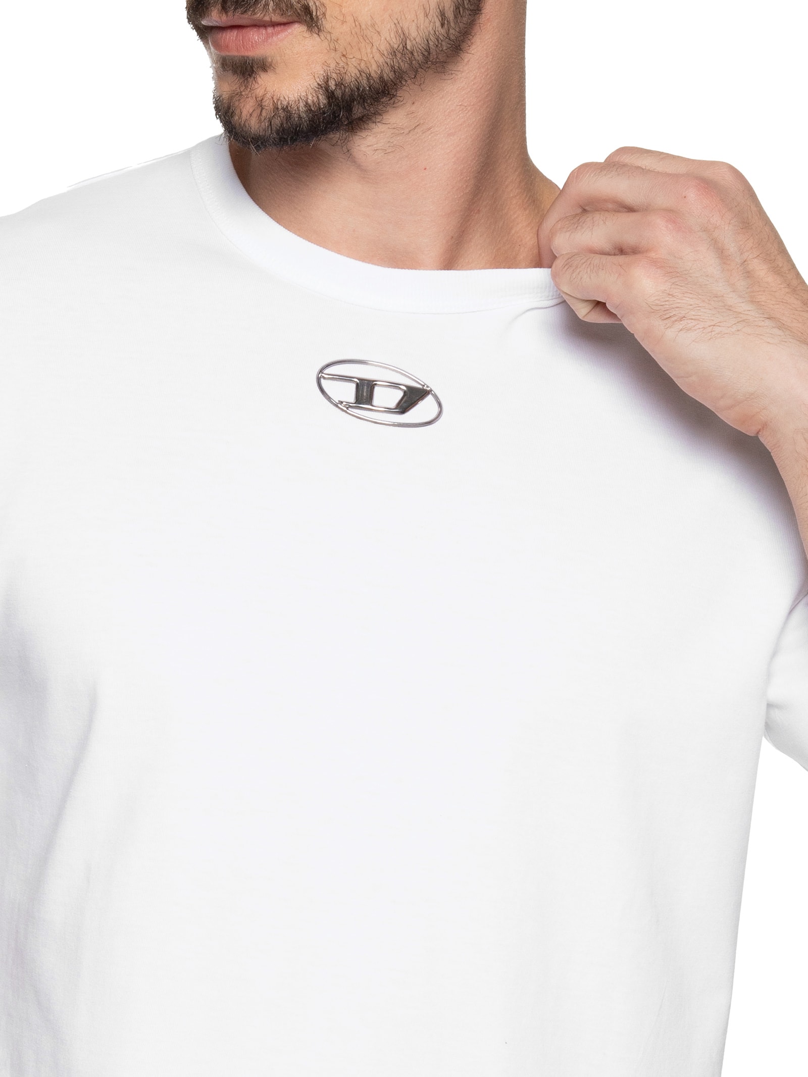 Camiseta Masculina T-Just-OD Com Logo Injetado Branco Diesel