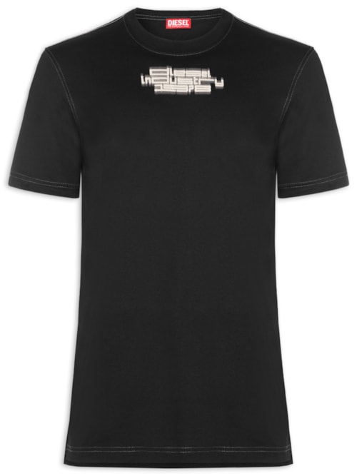 Camiseta Masculina T-just-slits N6 Maglietta – Preto