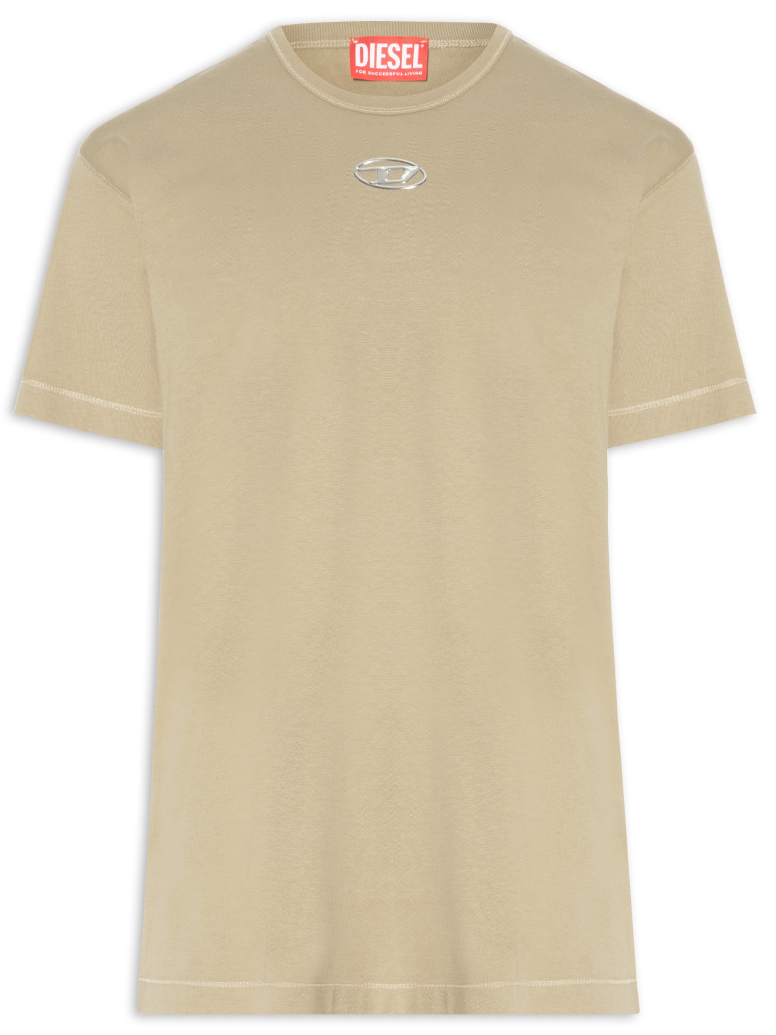 normページ Camiseta Masculina T-Norm-Iod - Bege - Diesel