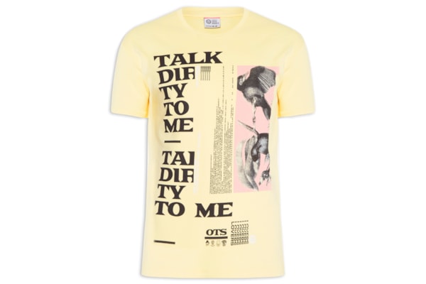 Camiseta Masculina Talk Dirty To Me - Amarelo