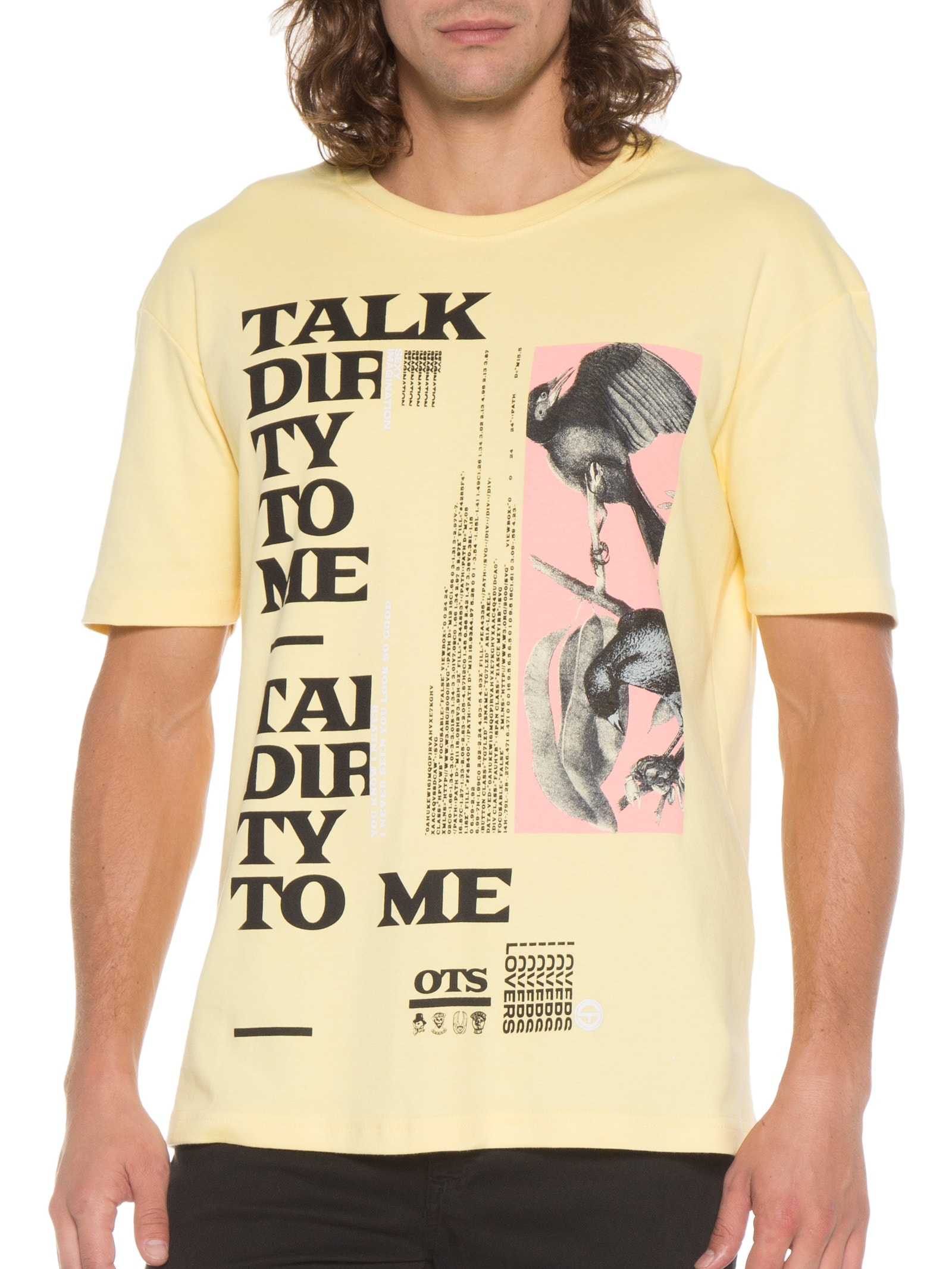Camiseta Masculina Talk Dirty To Me Amarelo Ots