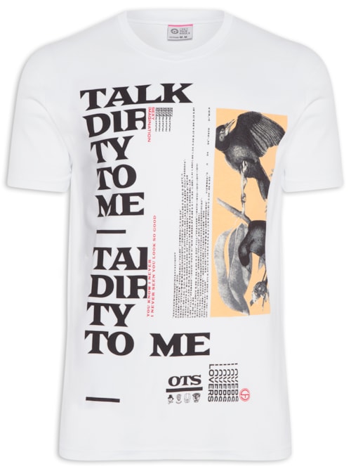 Camiseta Masculina Talk Dirty To Me – Branco