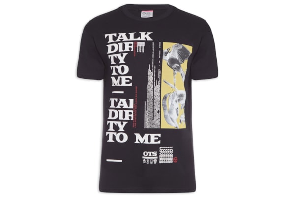 Camiseta Masculina Talk Dirty To Me - Preto