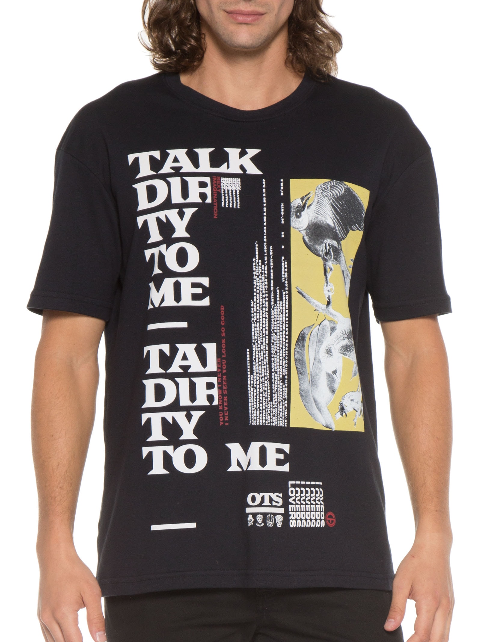 Camiseta Masculina Talk Dirty To Me Preto Ots