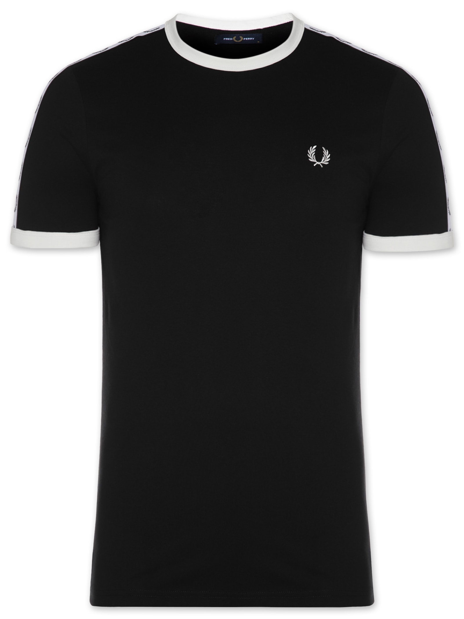Camiseta Masculina Taped Ringer Preto Fred Perry