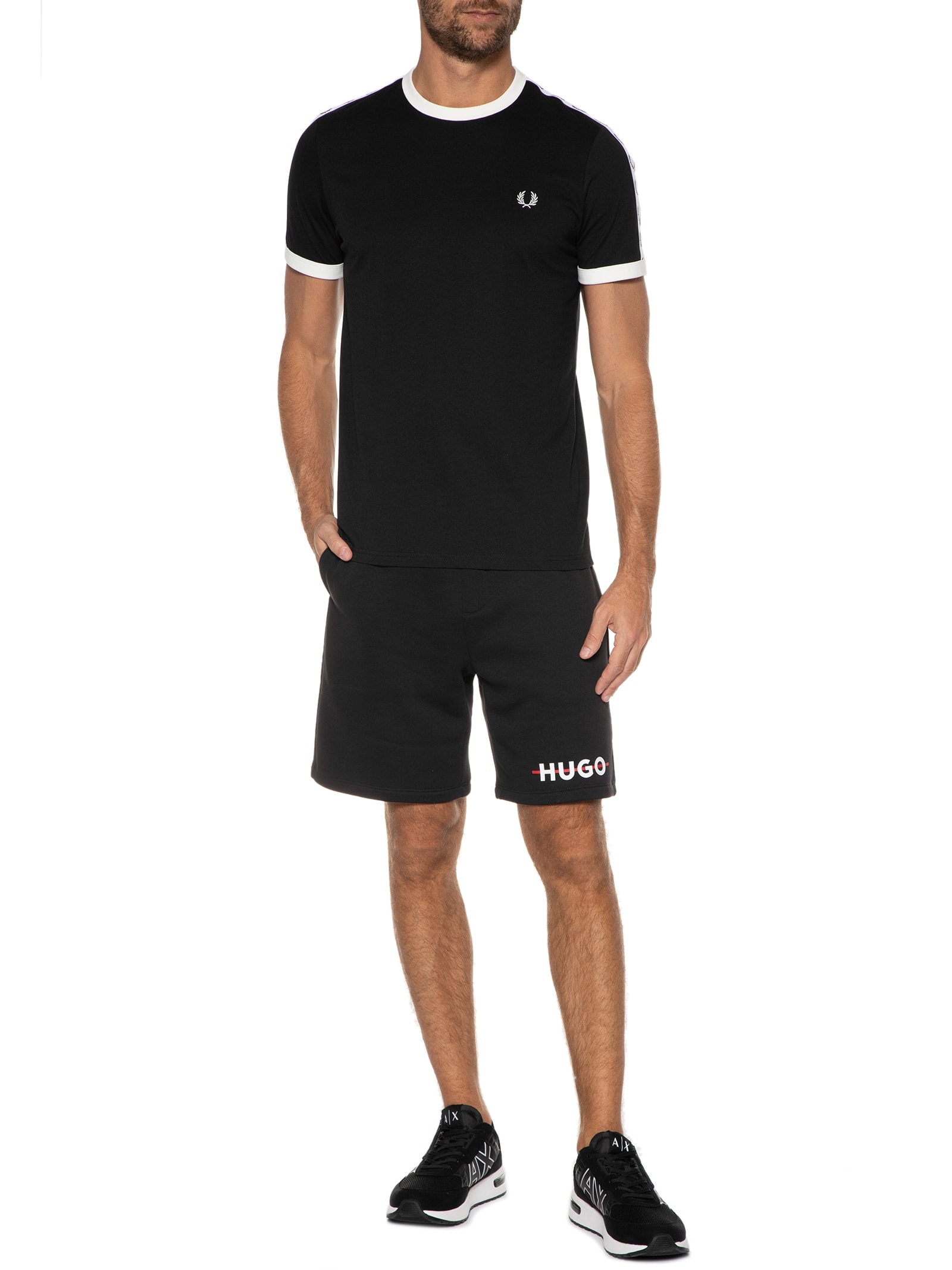 Camiseta Masculina Taped Ringer Preto Fred Perry